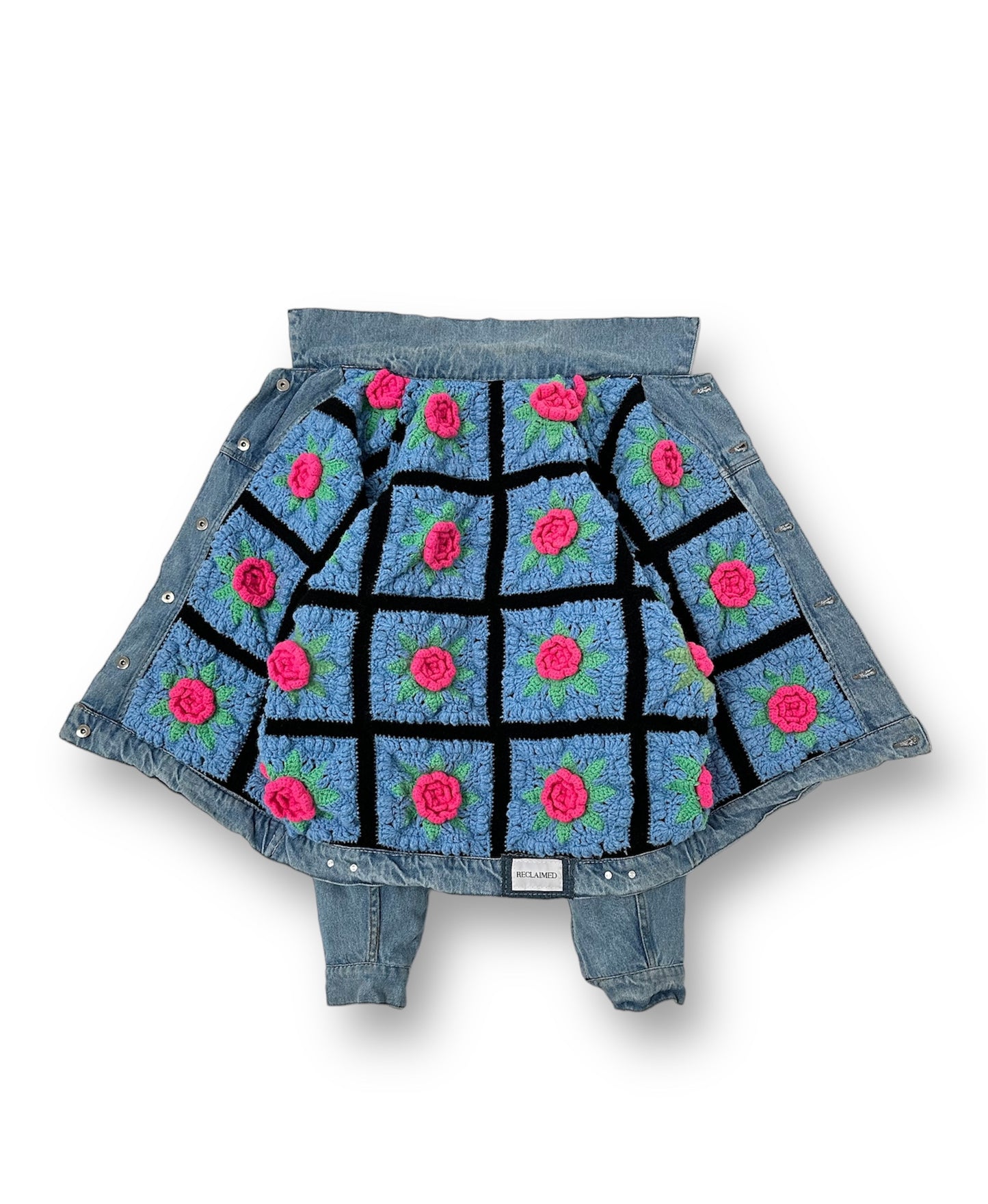 Reversible Crochet Trucker Jacket XXL