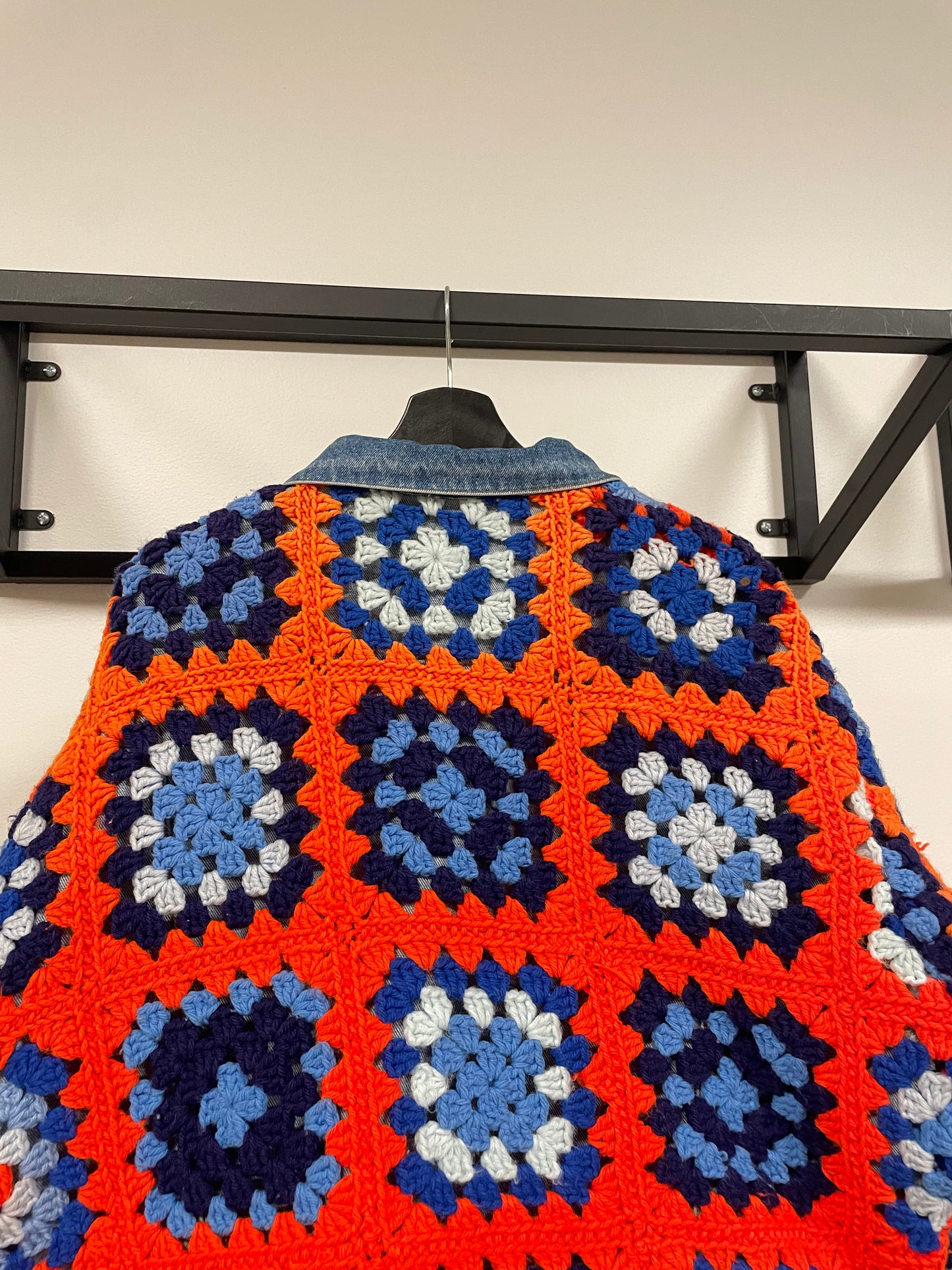 Reversible Crochet Trucker Jacket Medium