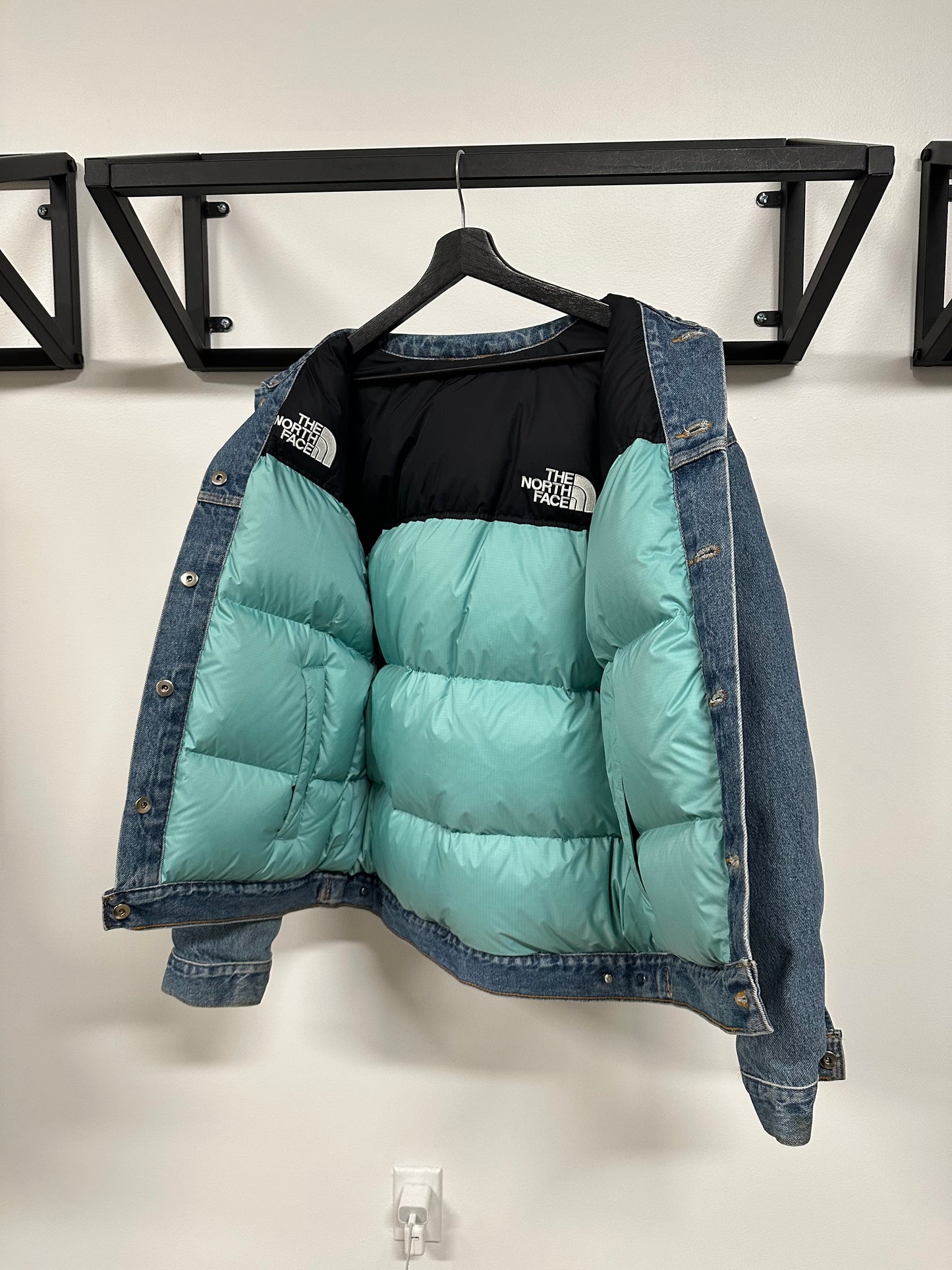 Reversible Northface Down Trucker Jacket Large