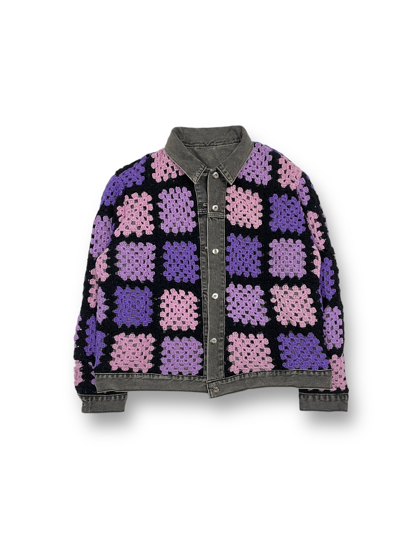 Reversible Crochet Trucker Jacket XL