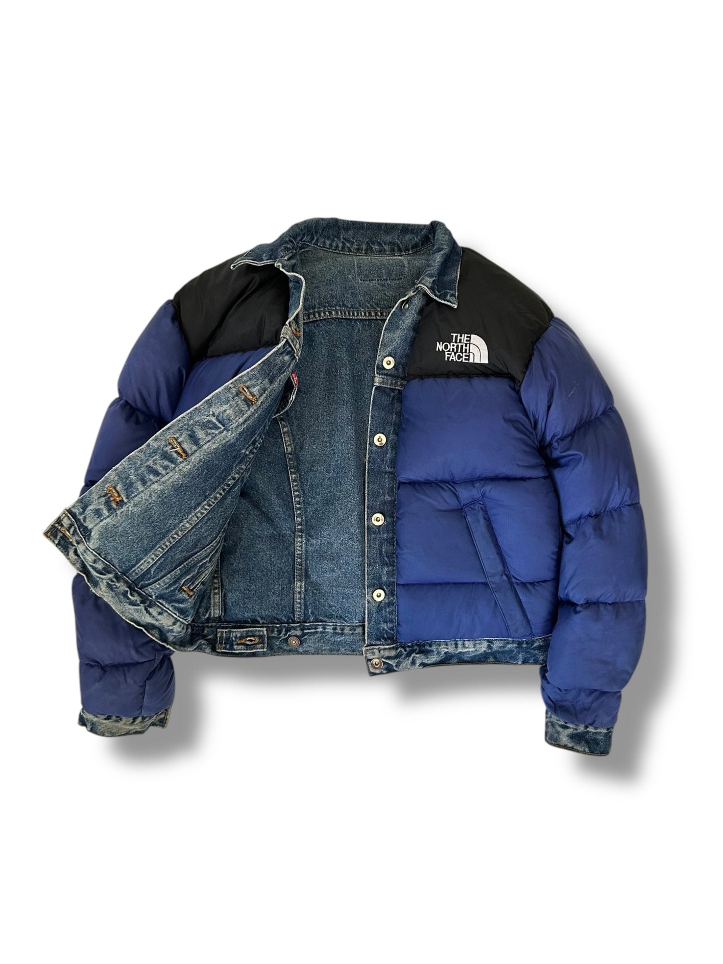 Reversible 1996 Retro Nuptse Trucker Jacket - (Small)