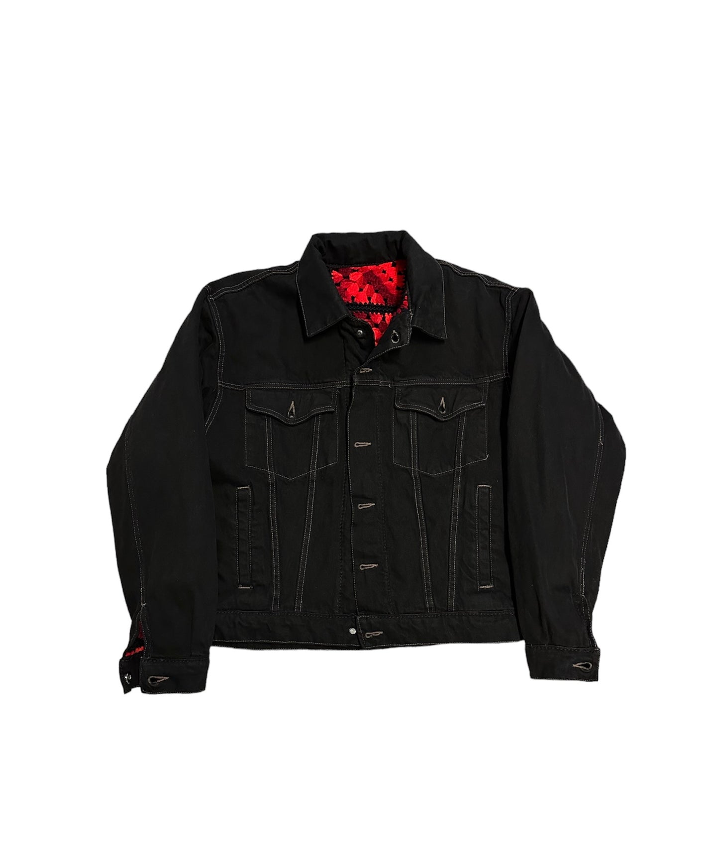 Reversible Crochet Trucker Jacket Medium