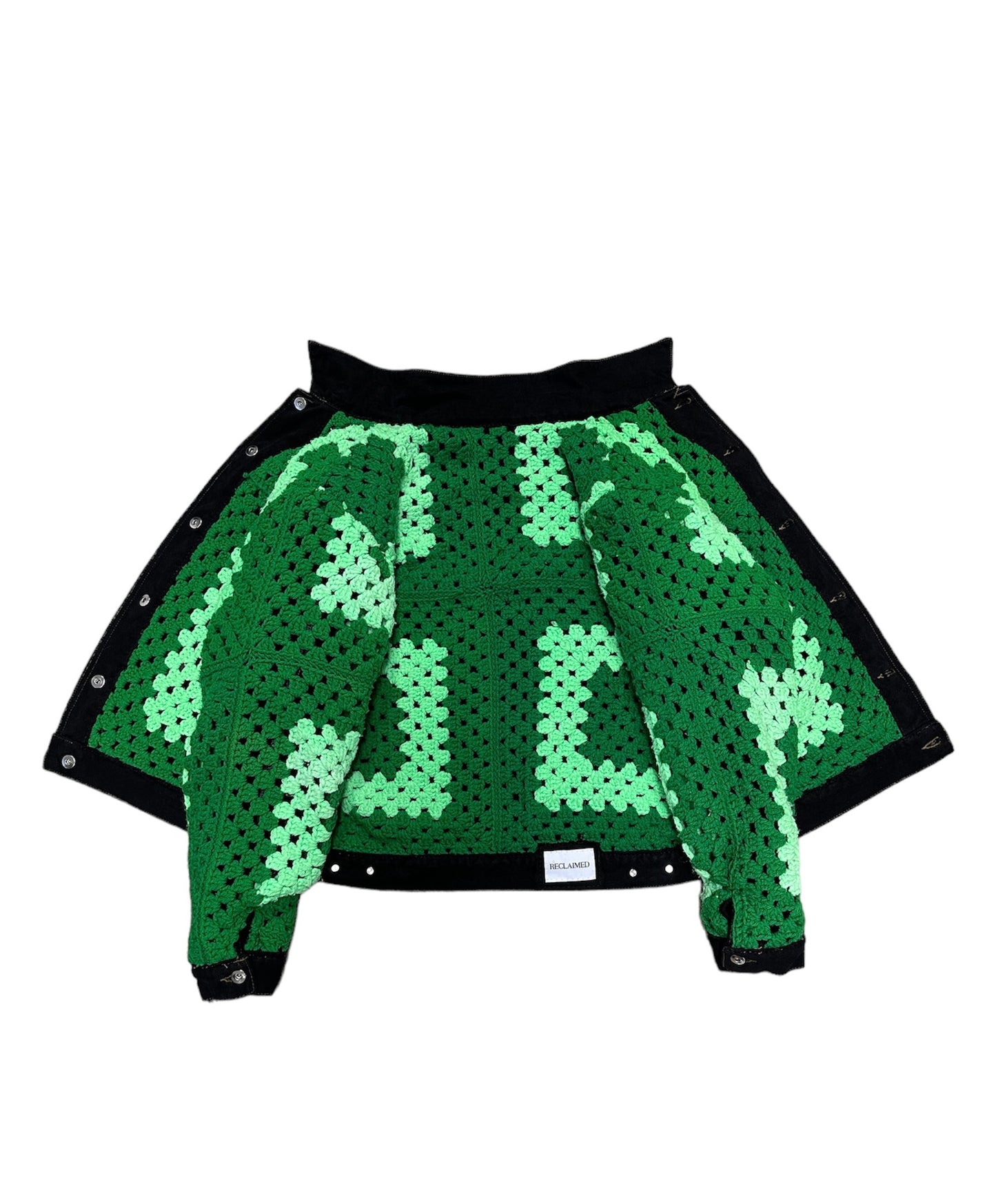 Reversible Crochet Trucker Jacket Large