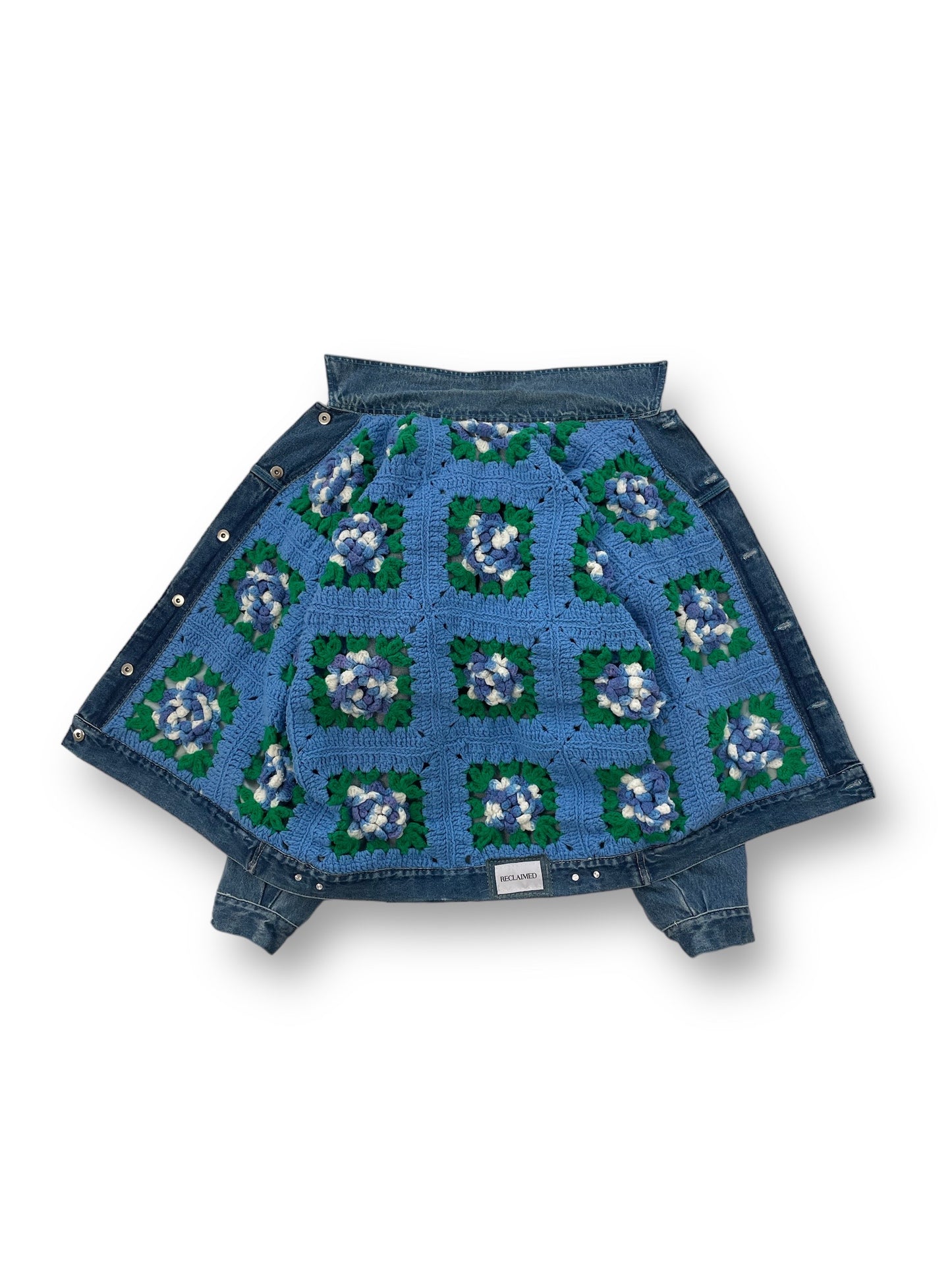 Reversible Crochet Trucker Jacket XXL