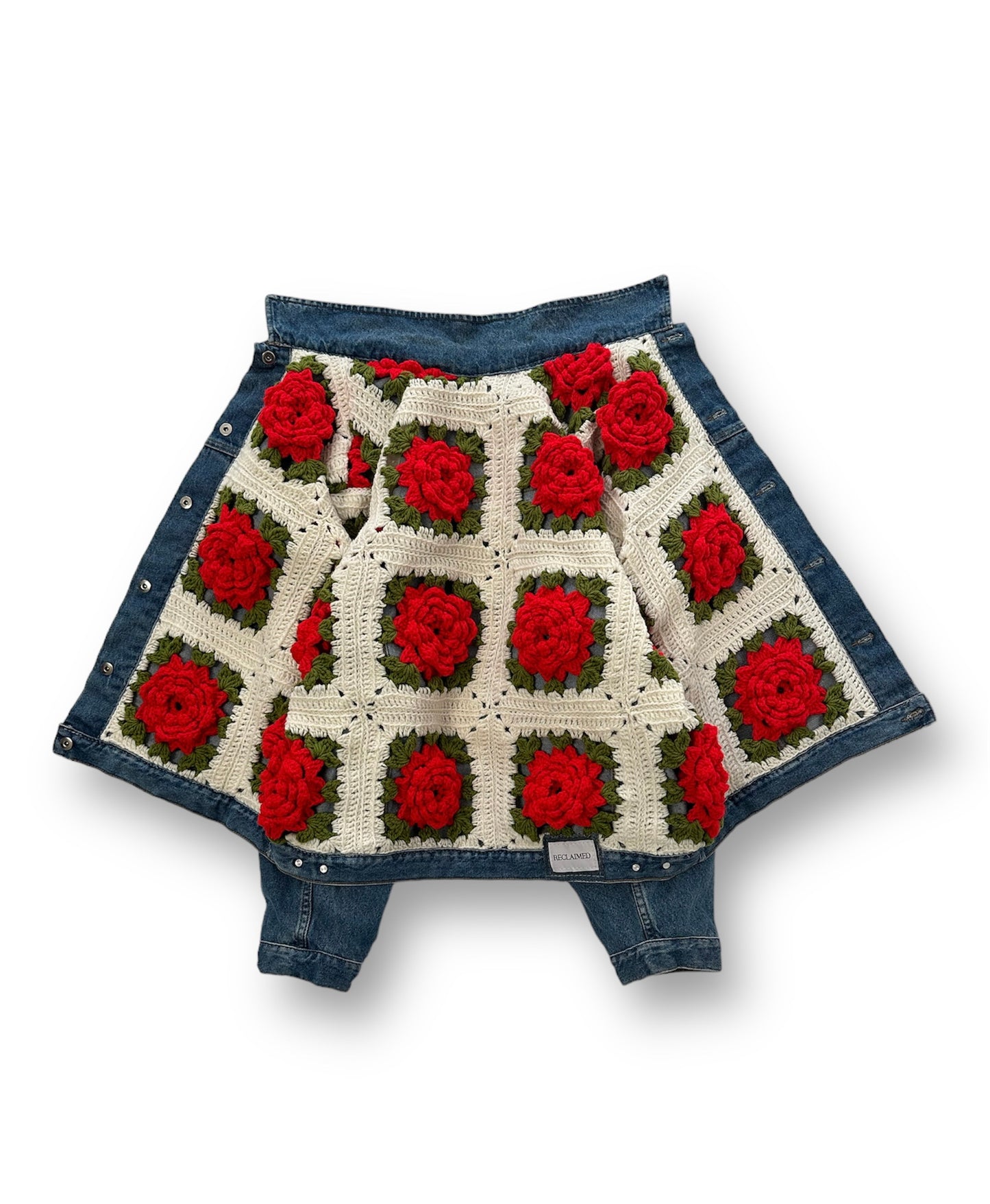 Reversible Crochet Trucker Jacket XXXL