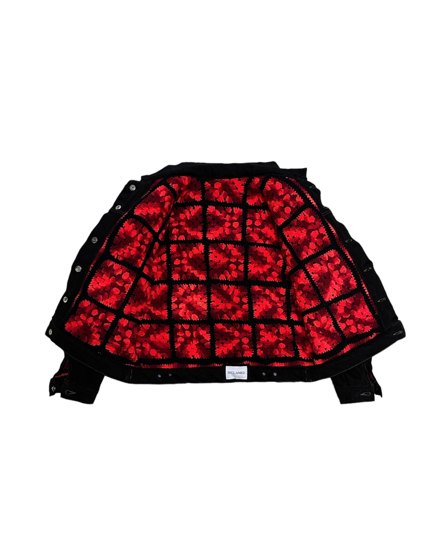 Reversible Crochet Trucker Jacket Medium