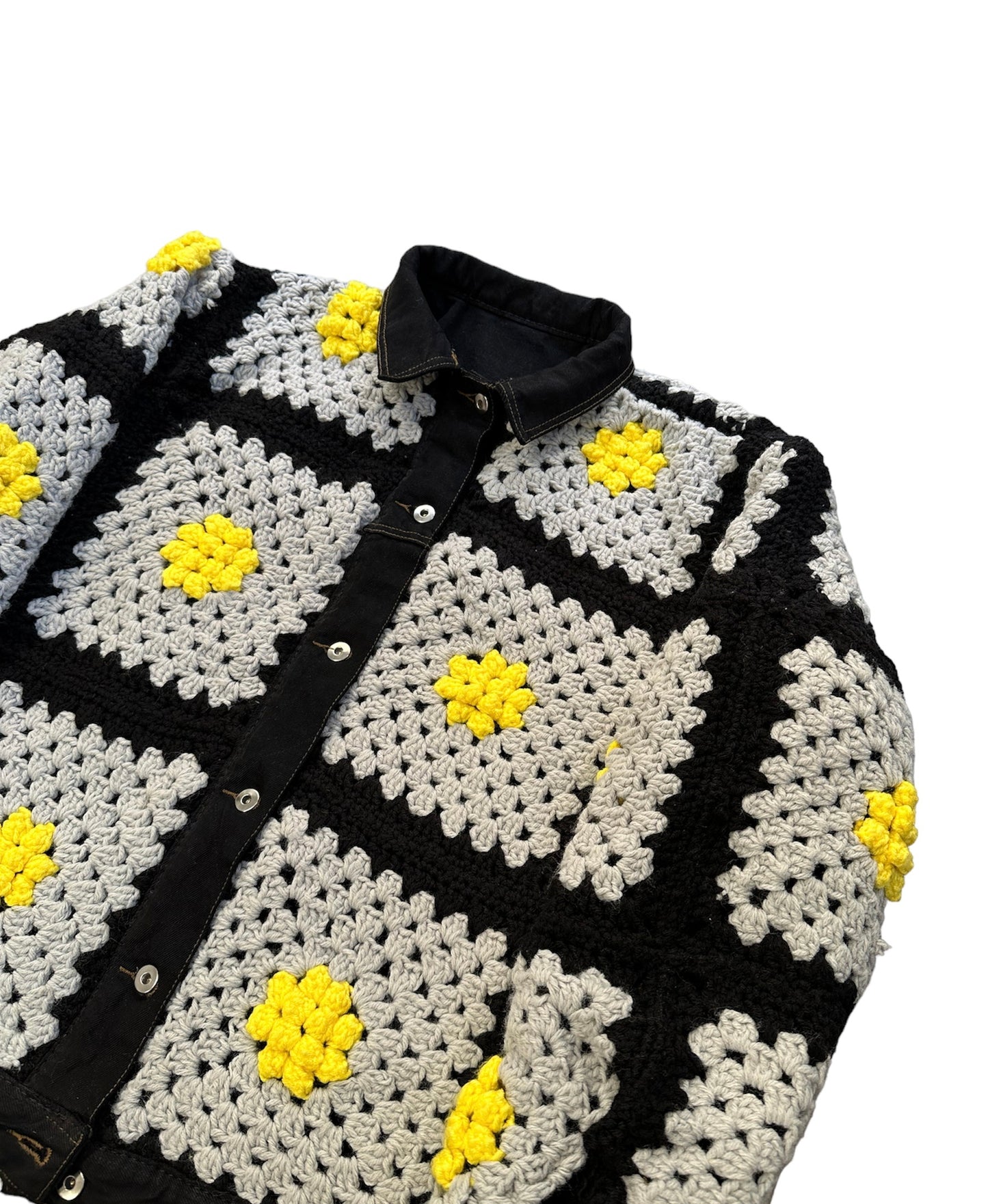 Reversible Crochet Trucker Jacket XXL