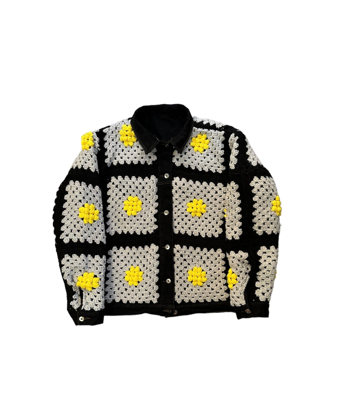 Reversible Crochet Trucker Jacket XXL