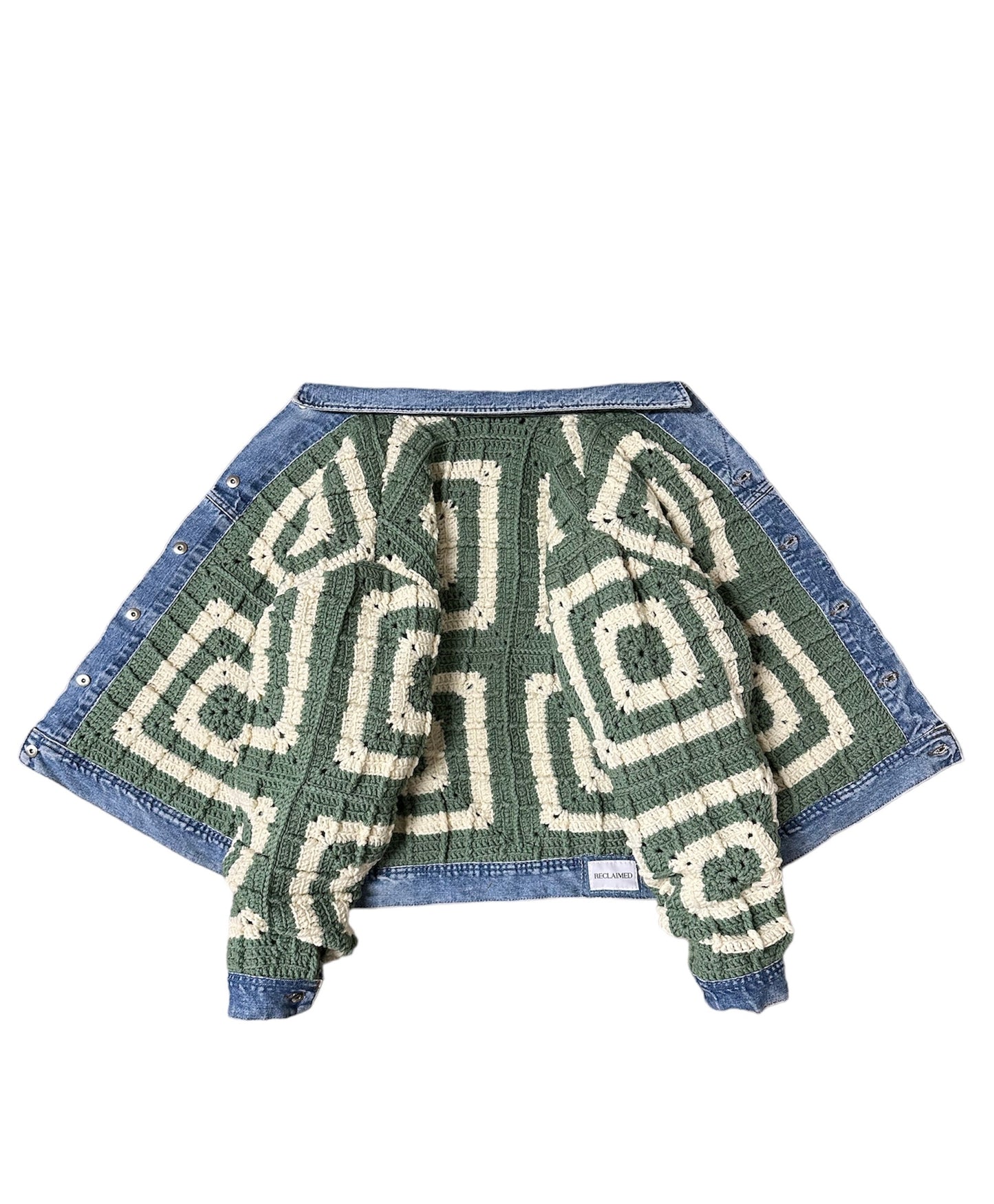 Reversible Crochet Trucker Jacket XL