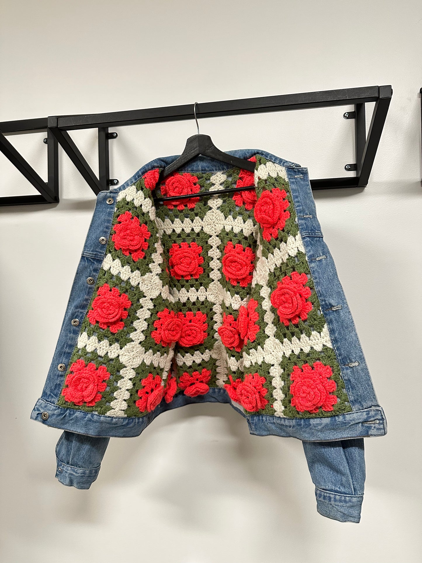 Reversible Crochet Trucker Jacket