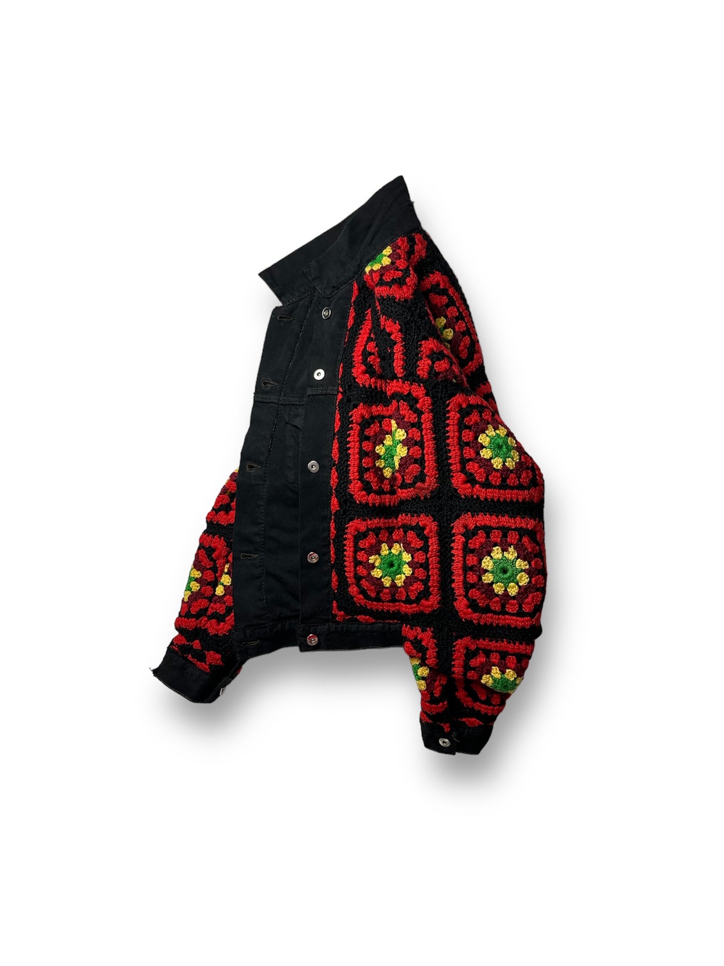 Reversible Crochet Trucker Jacket Large
