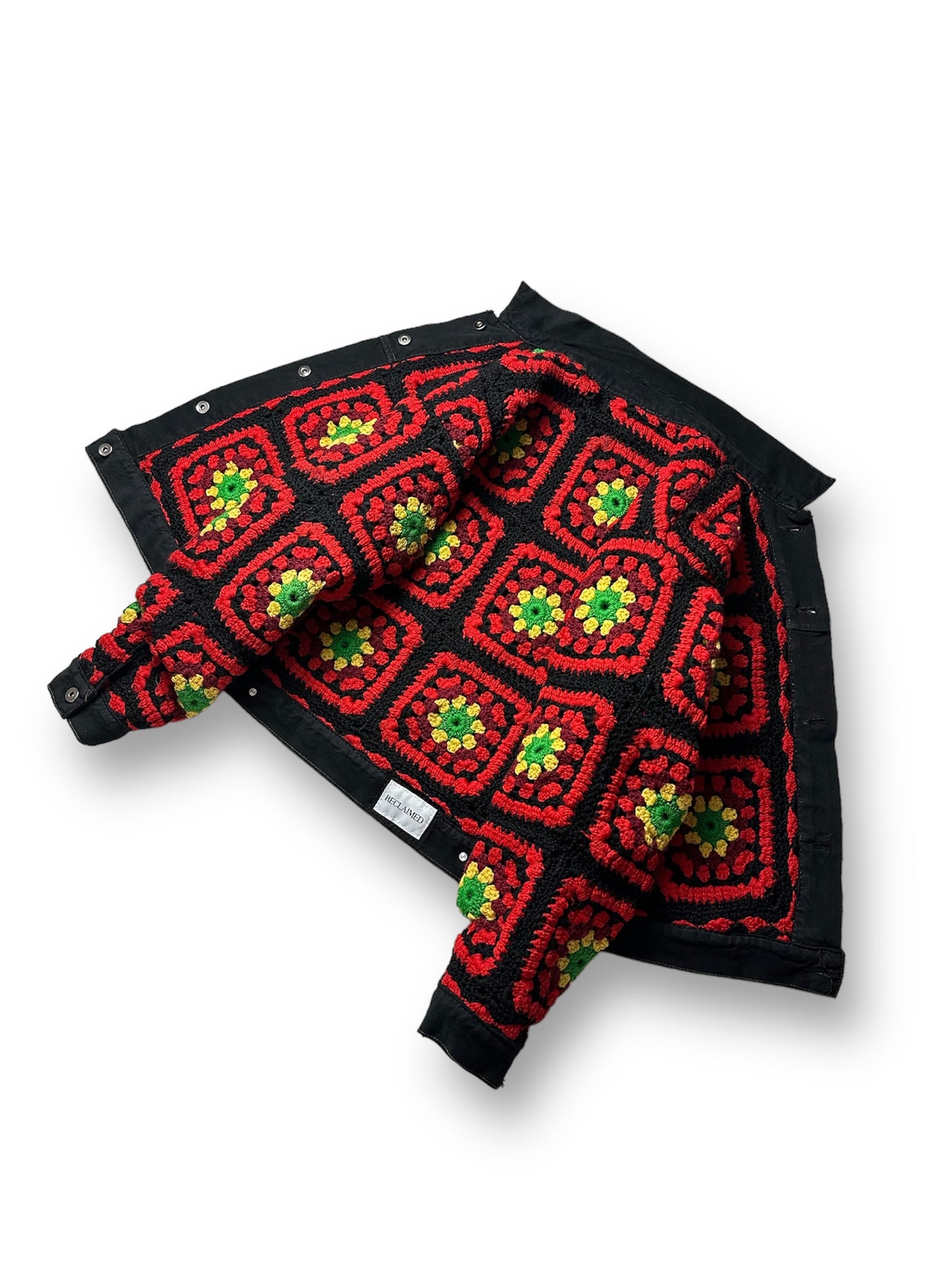 Reversible Crochet Trucker Jacket Large