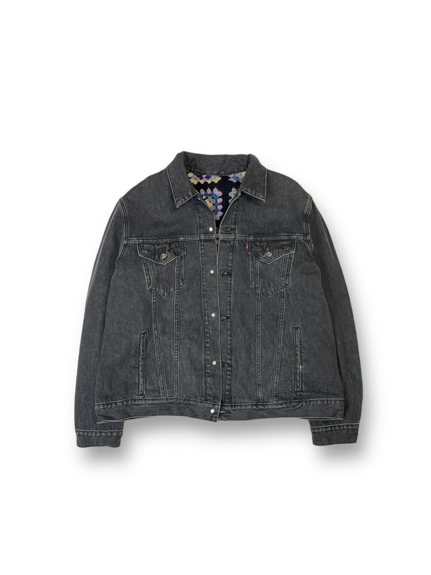 Reversible Crochet Trucker jacket XL