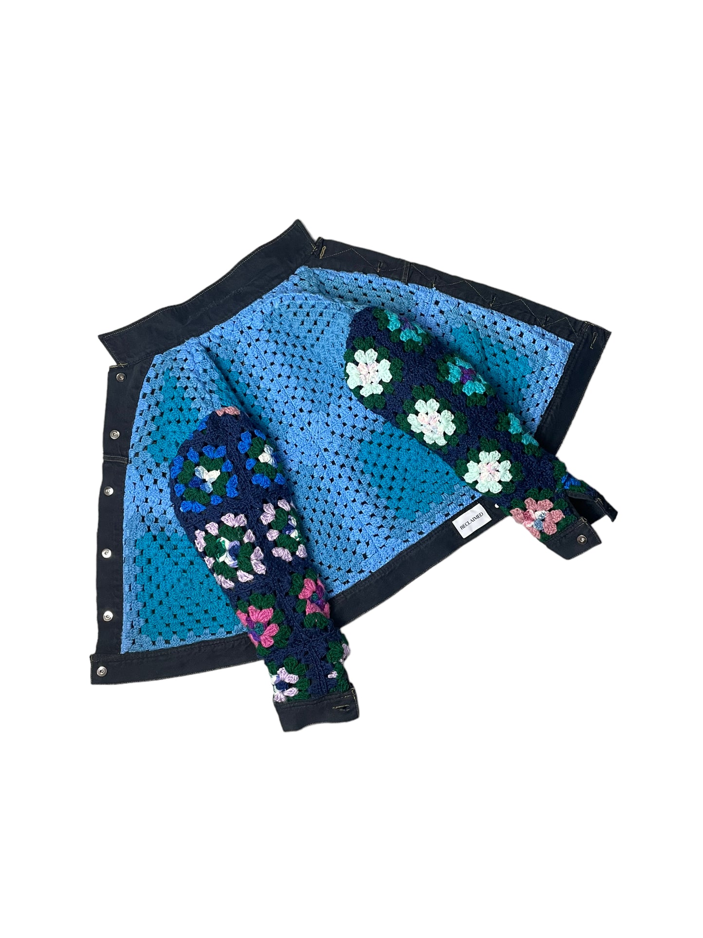 Reversible crochet trucker jacket Medium