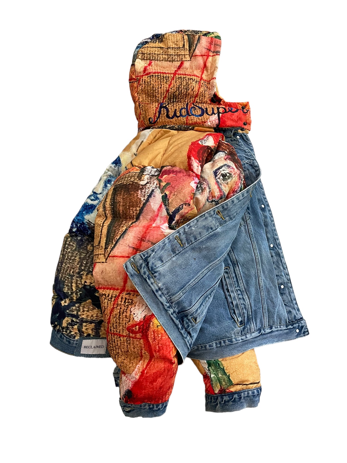 Reversible Kid Super down trucker jacket XXL