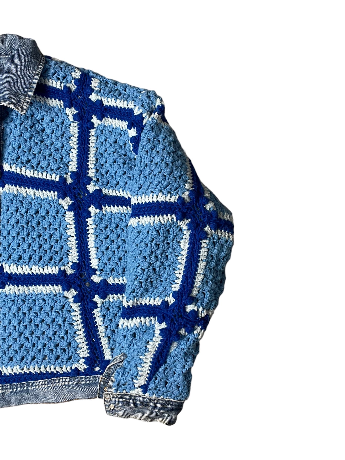 Reversible Crochet Trucker Jacket XXXL