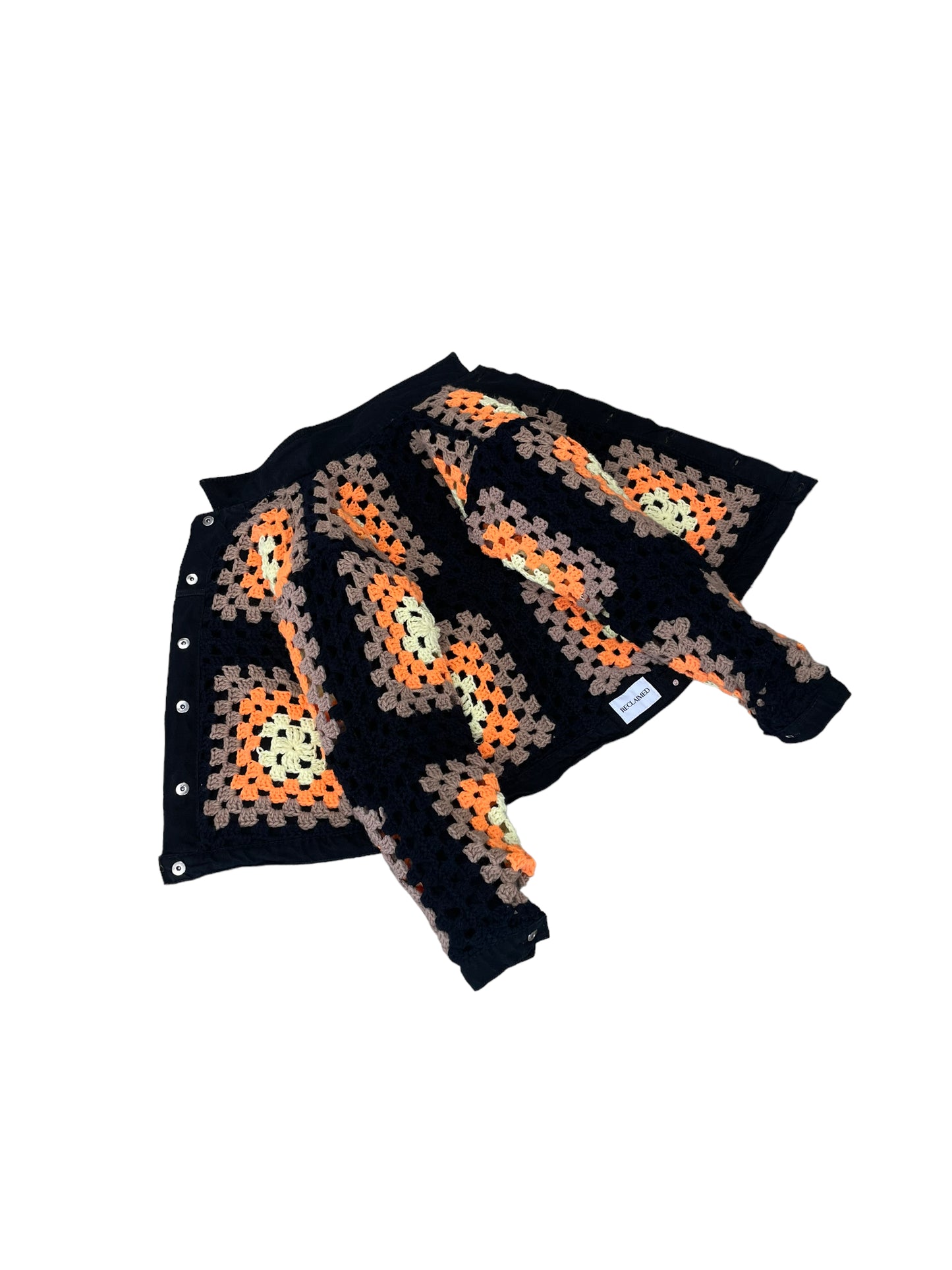 Reversible crochet trucker jacket Medium
