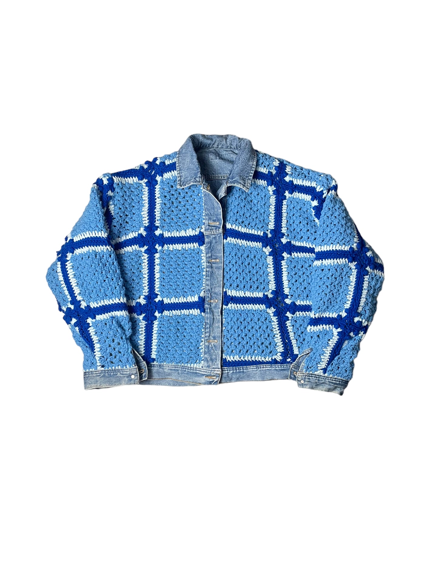 Reversible Crochet Trucker Jacket XXXL