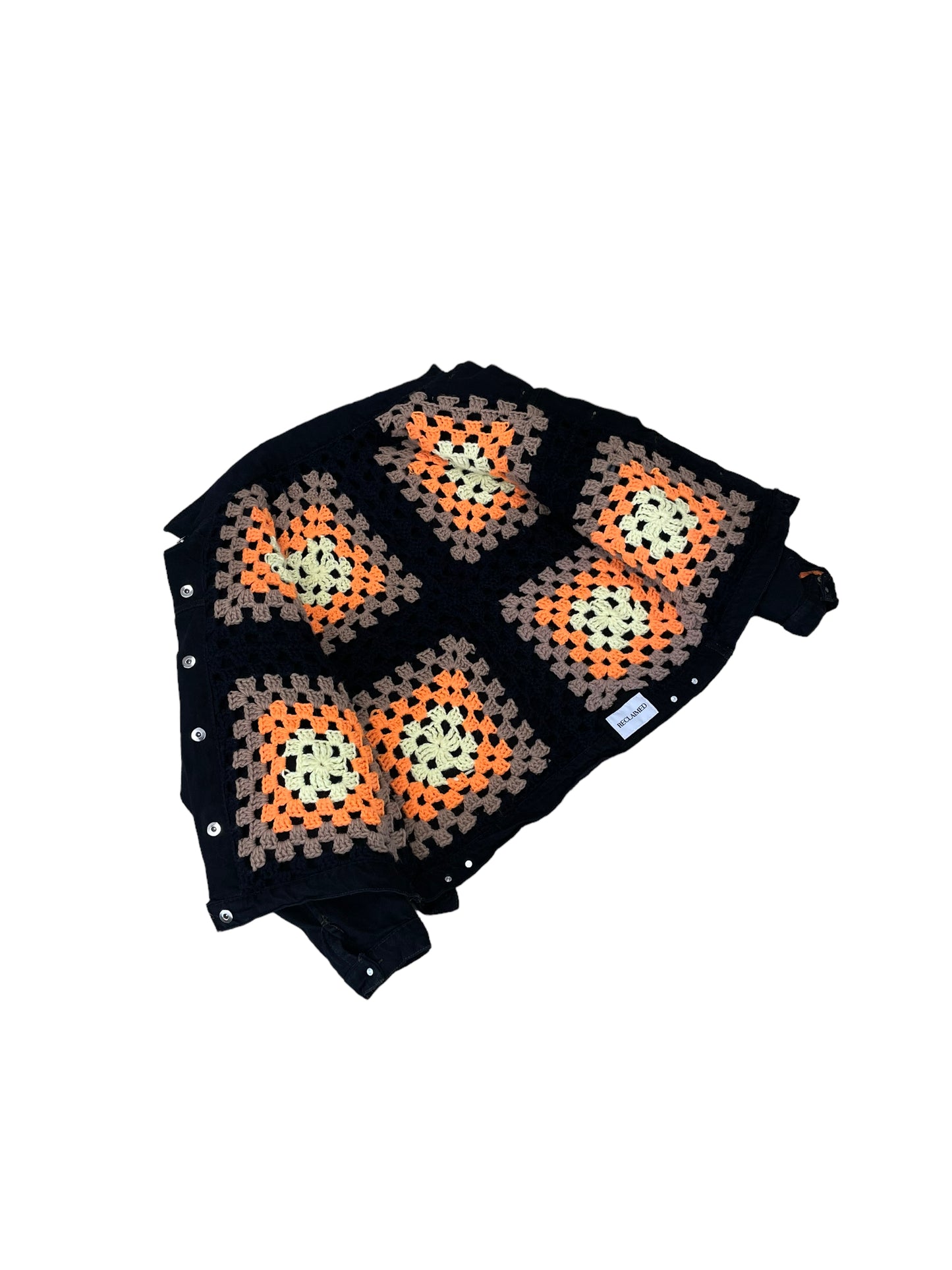 Reversible crochet trucker jacket Medium