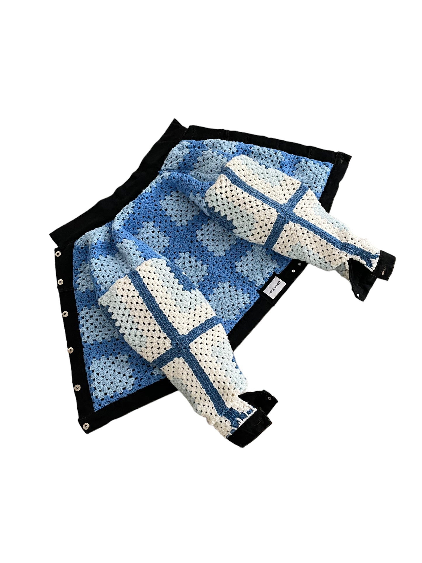Reversible crochet trucker jacket Large