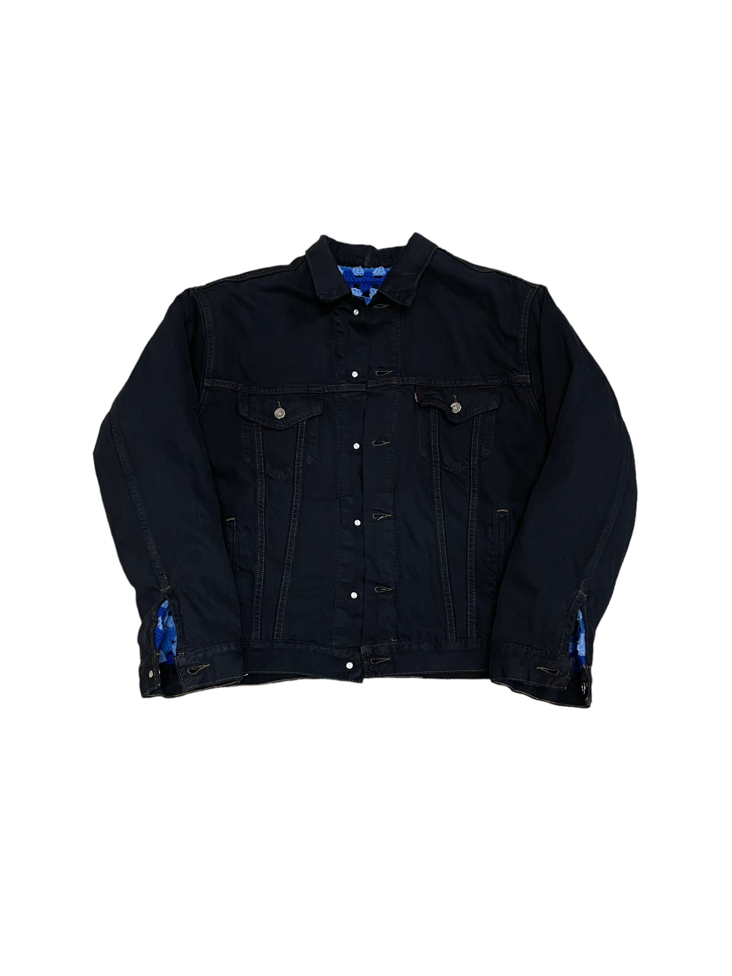 Reversible Crochet Trucker Jacket Large