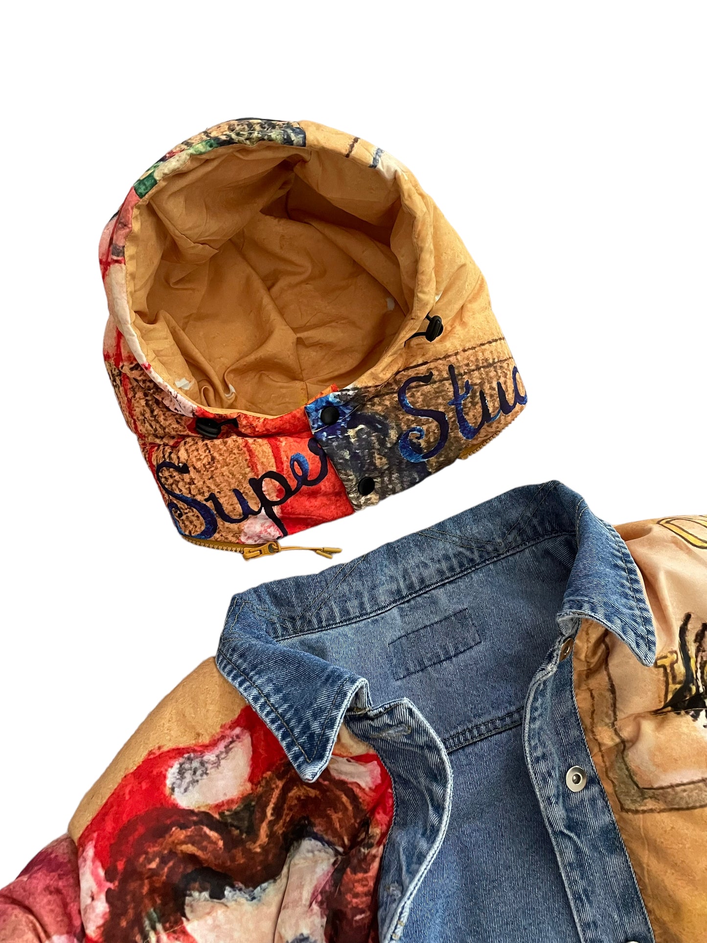 Reversible Kid Super down trucker jacket XXL