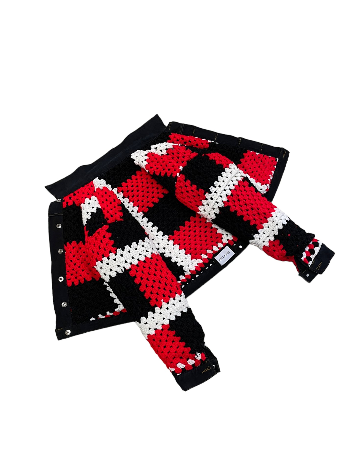 Reversible Crochet Trucker Jacket Small