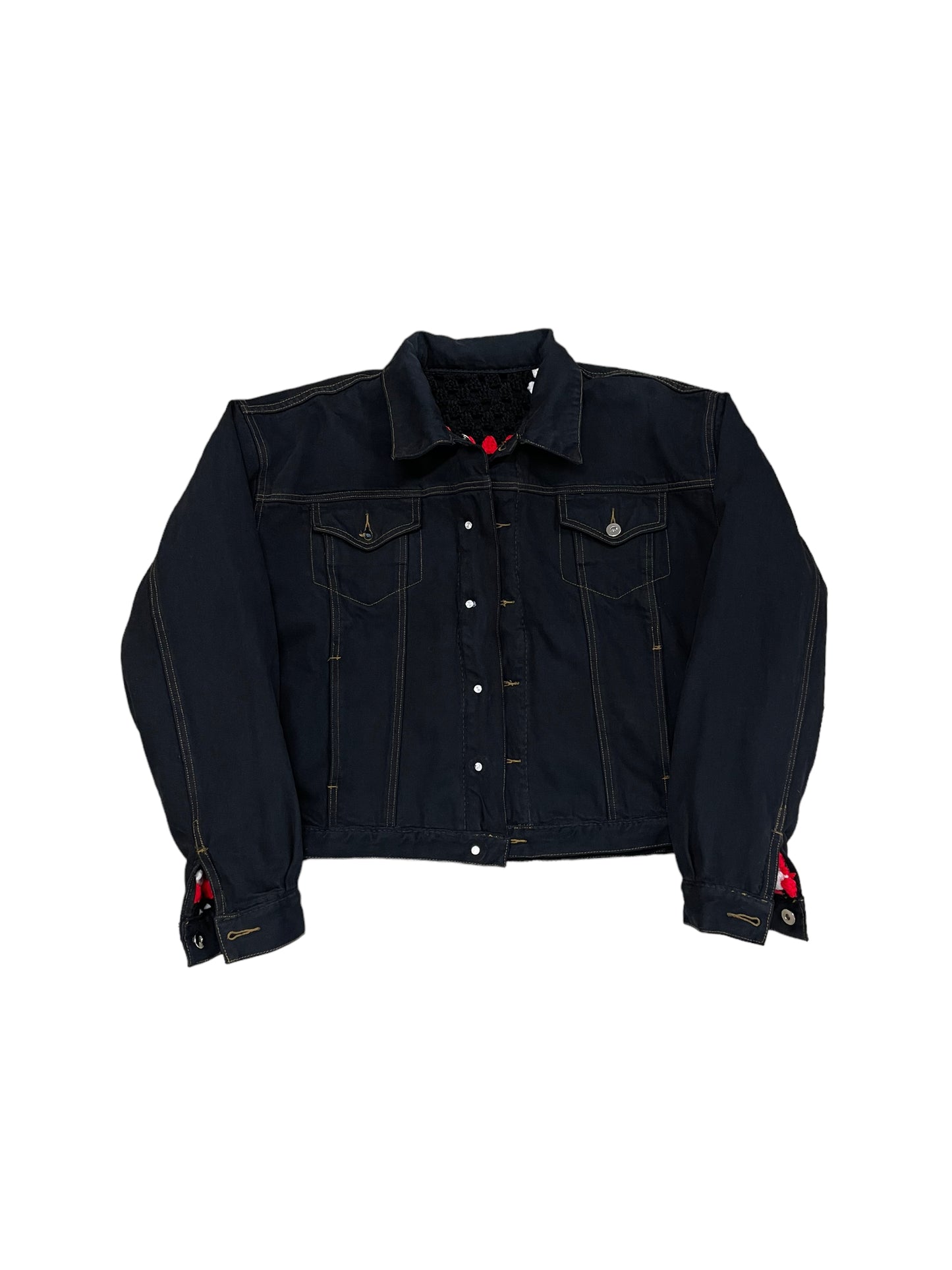 Reversible Crochet Trucker Jacket Small