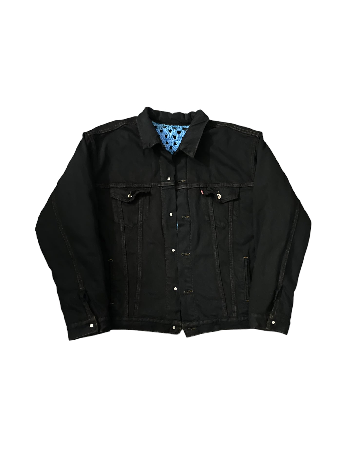 Reclaimed Reversible Crochet Trucker Jacket XXL