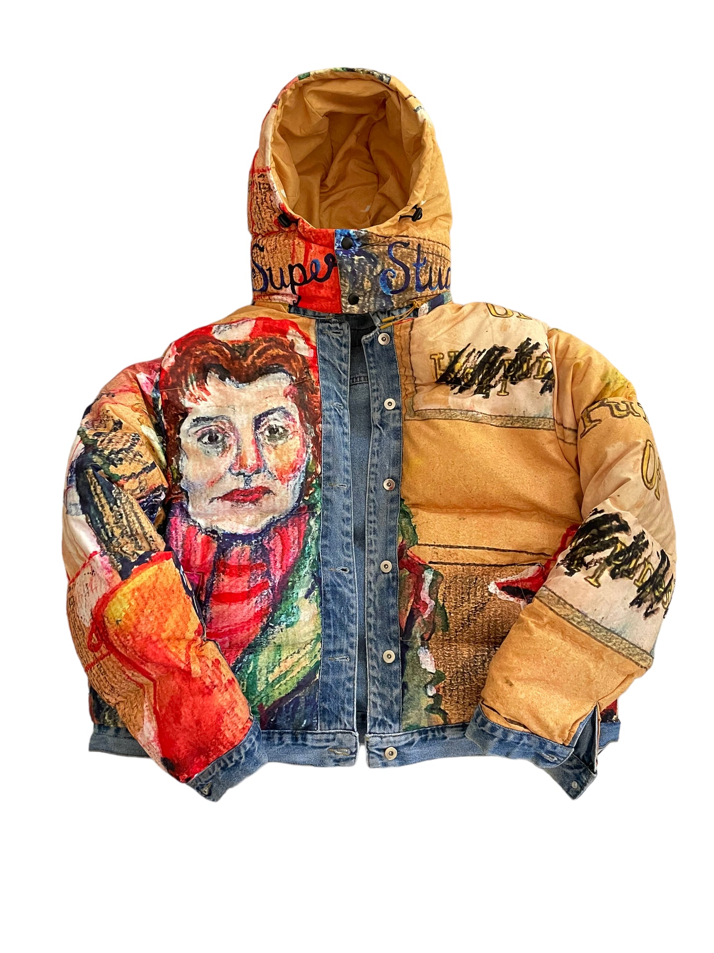 Reversible Kid Super down trucker jacket XXL