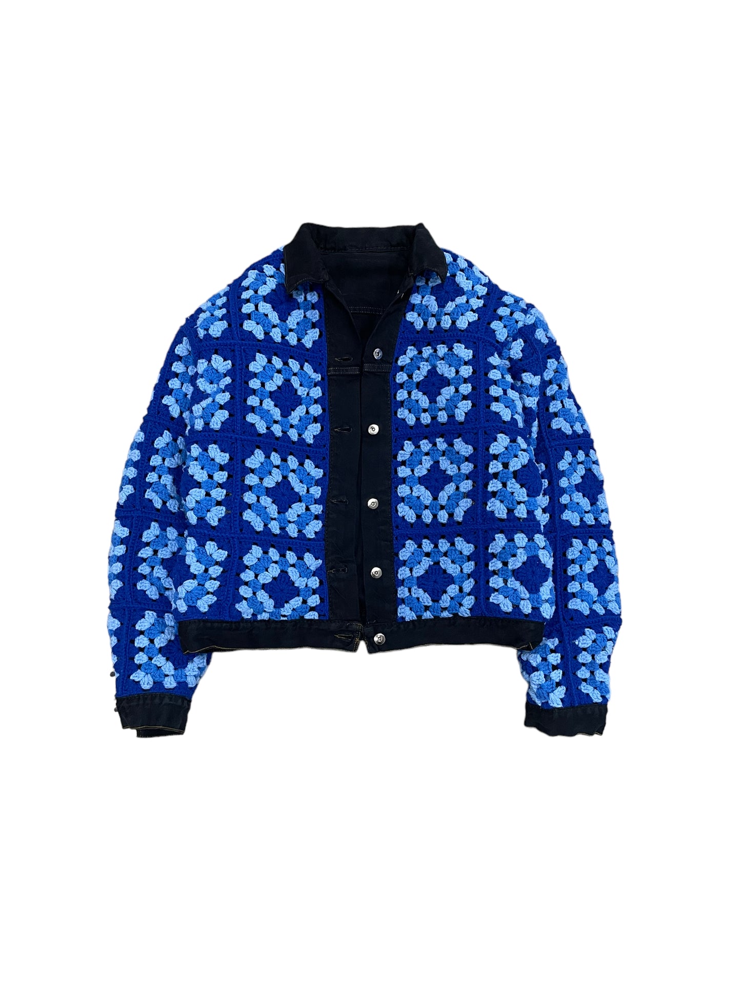 Reversible Crochet Trucker Jacket Large