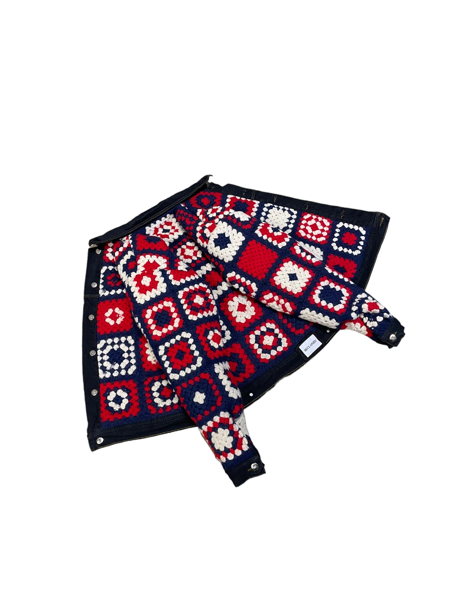 Reversible Crochet Trucker Jacket XL