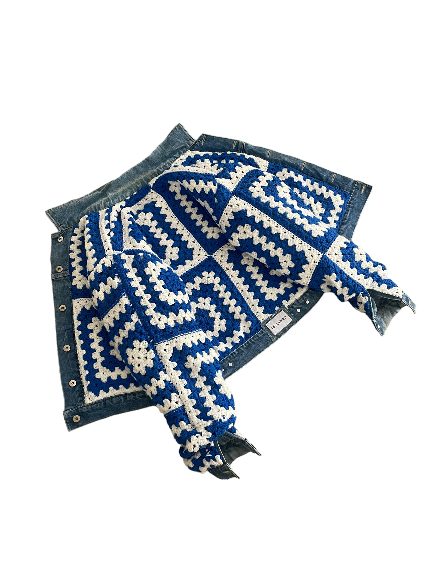 Reversible Crochet Trucker Jacket Medium