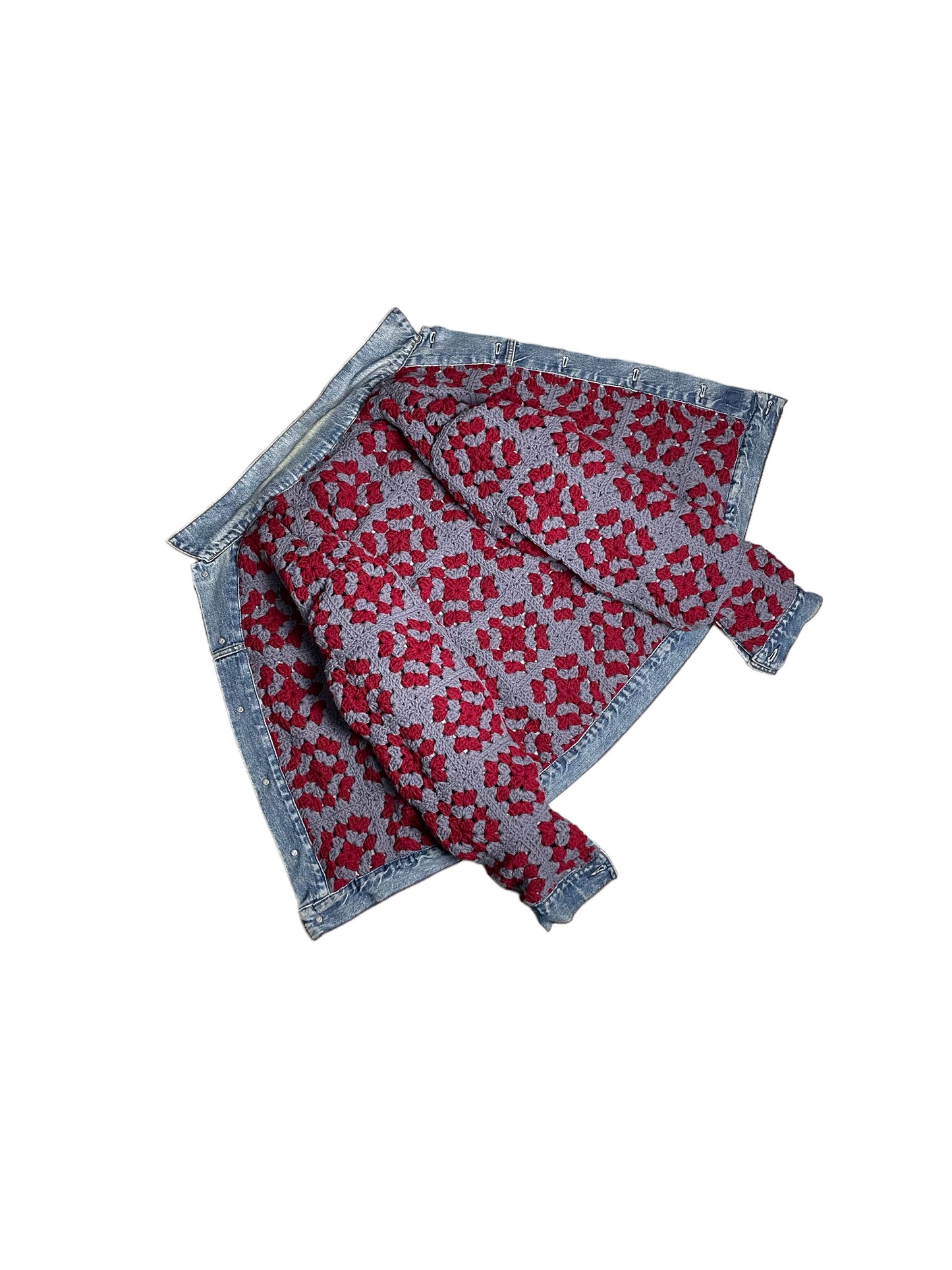 1/1 Reversible Crochet Trucker Jacket Large