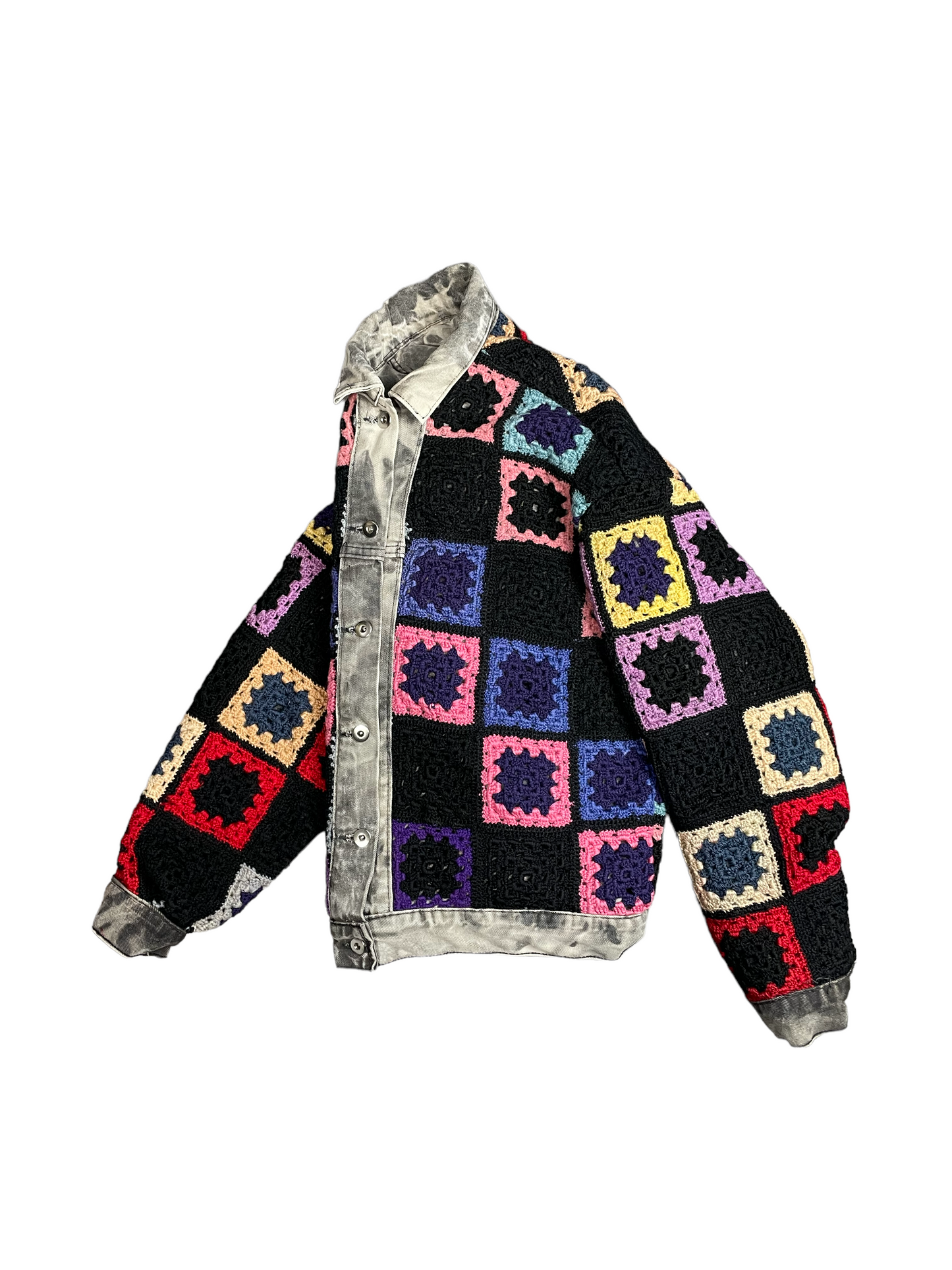 Reversible Crochet Trucker Jacket Medium