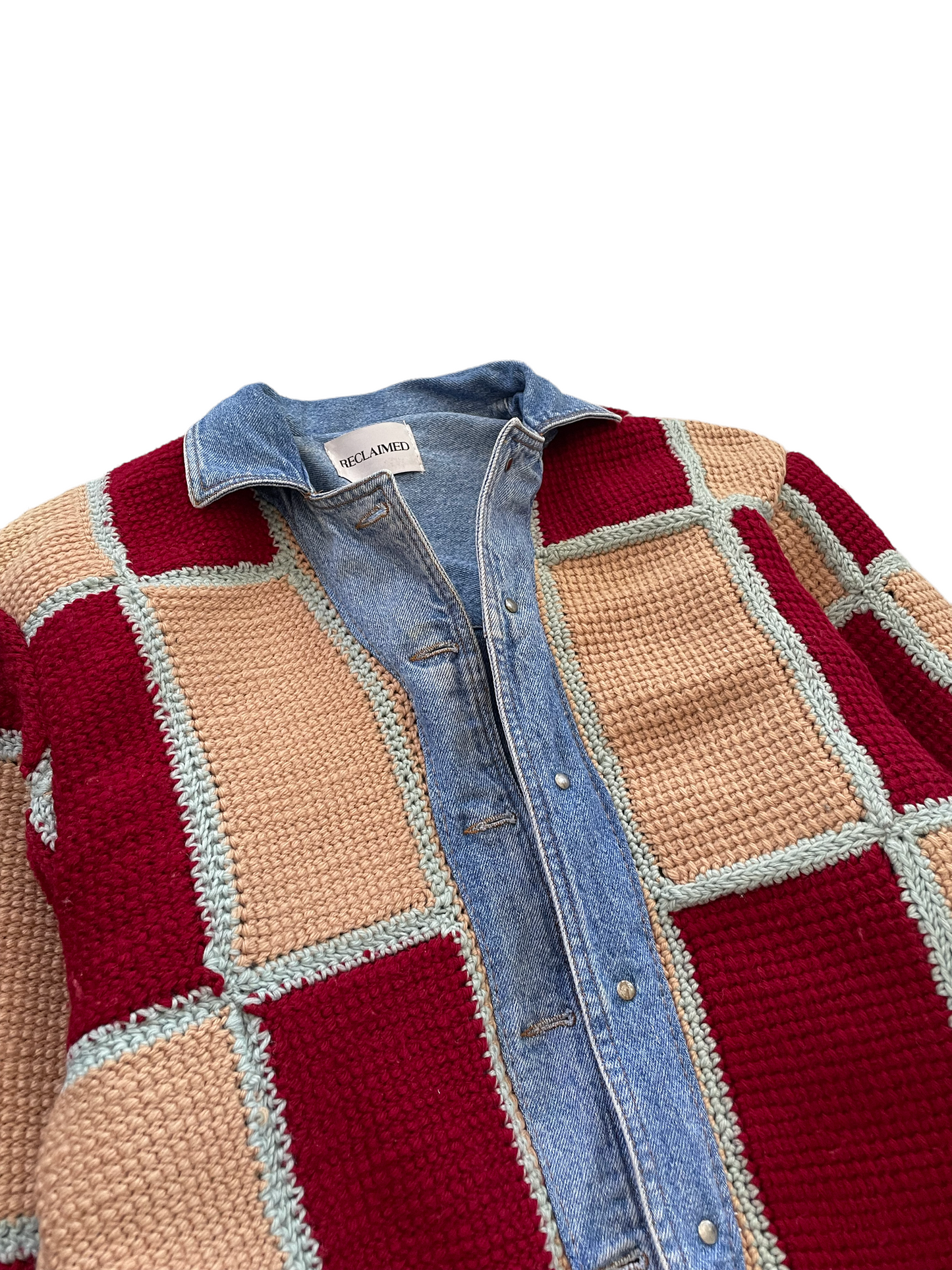 Reversible Crochet Trucker Jacket Small