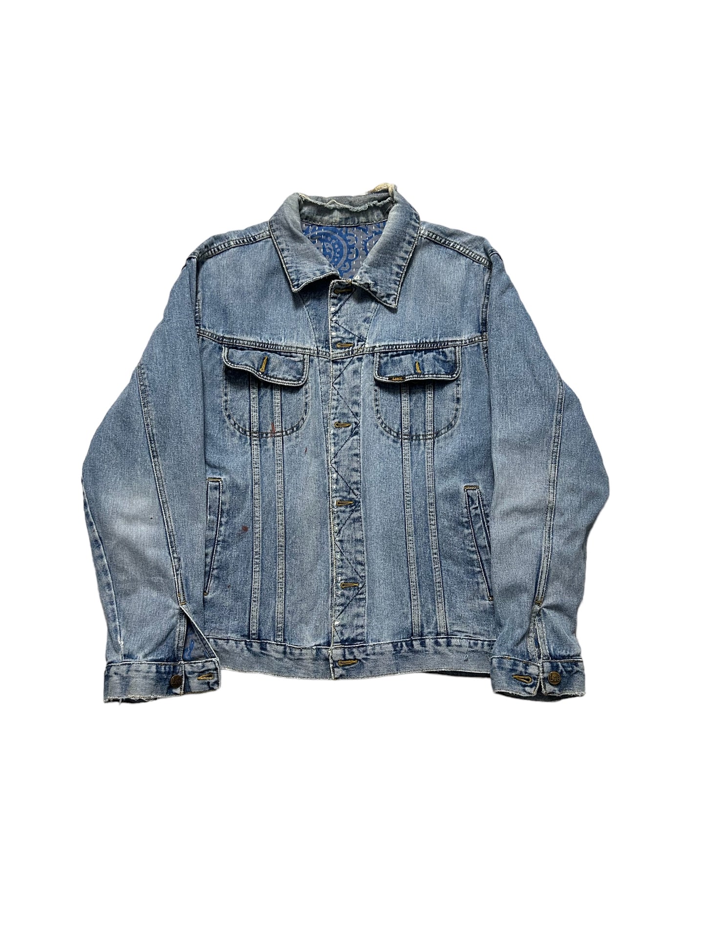 Reversible Kantha Quilt Trucker Jacket Large