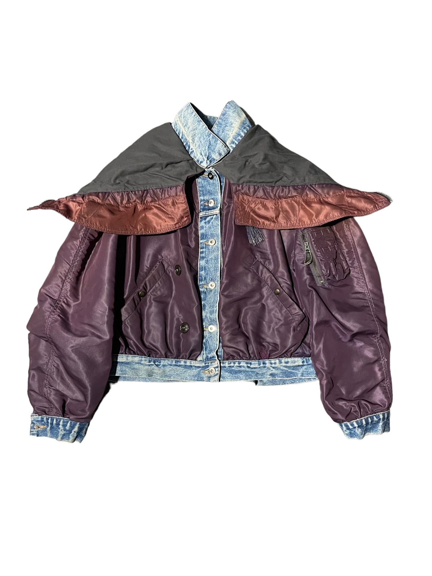 Reversible Sun Kissed N-2A Snorkel Trucker Jacket Cropped Medium