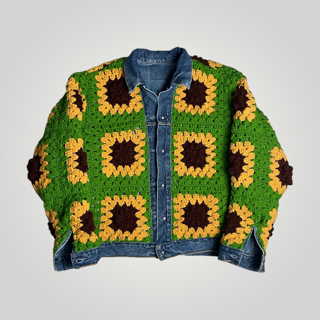 1/1 Reversible Crochet Trucker Jacket Medium