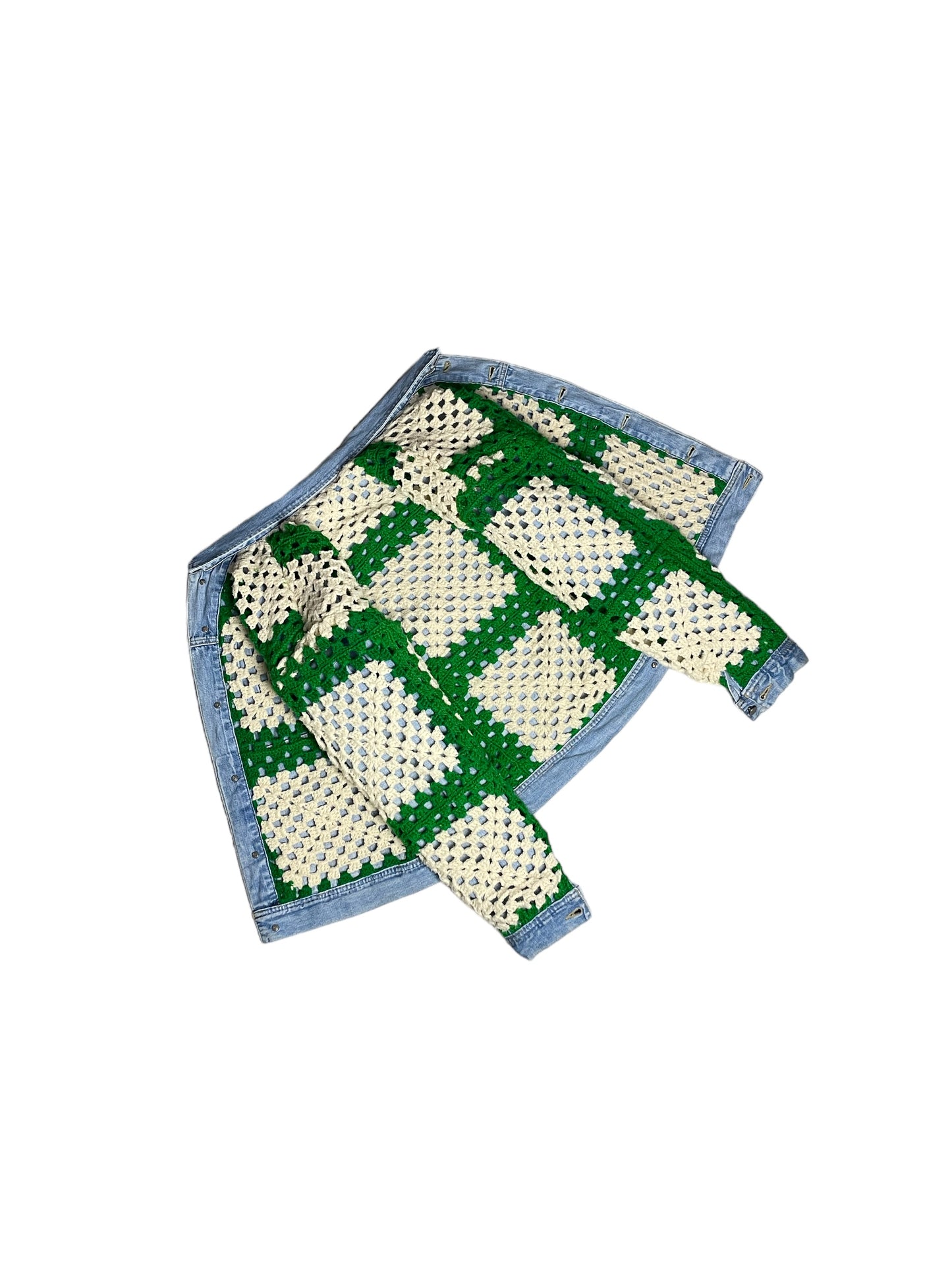 1/1 Reversible Crochet Trucker Jacket Large
