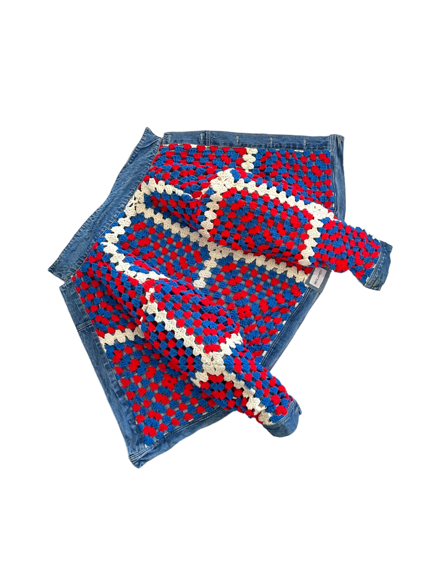 Reversible Crochet Trucker Jacket XL
