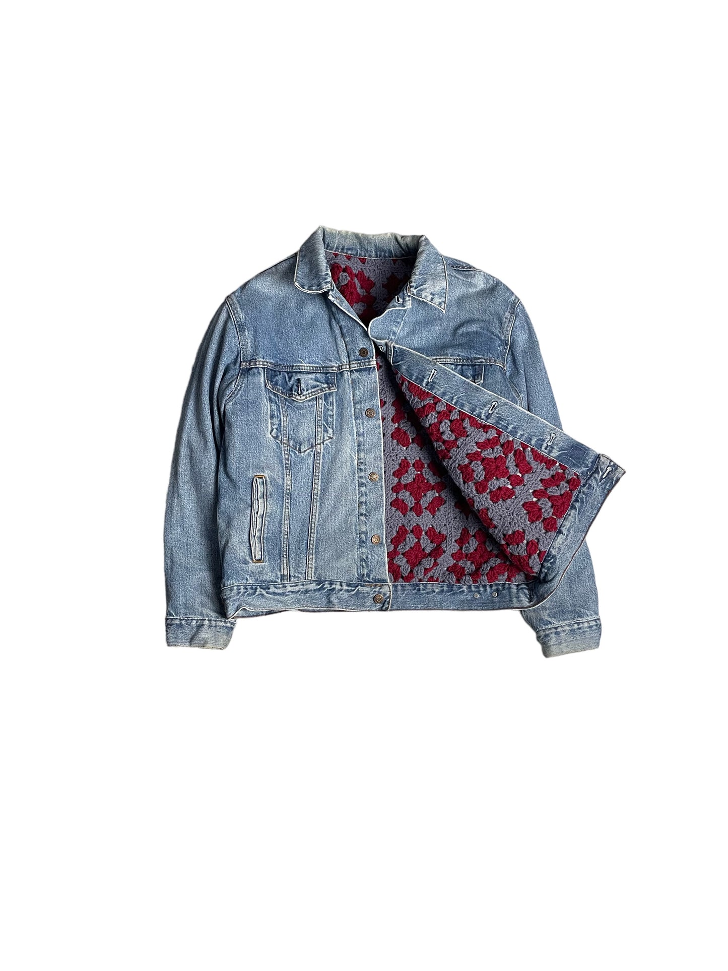 1/1 Reversible Crochet Trucker Jacket Large