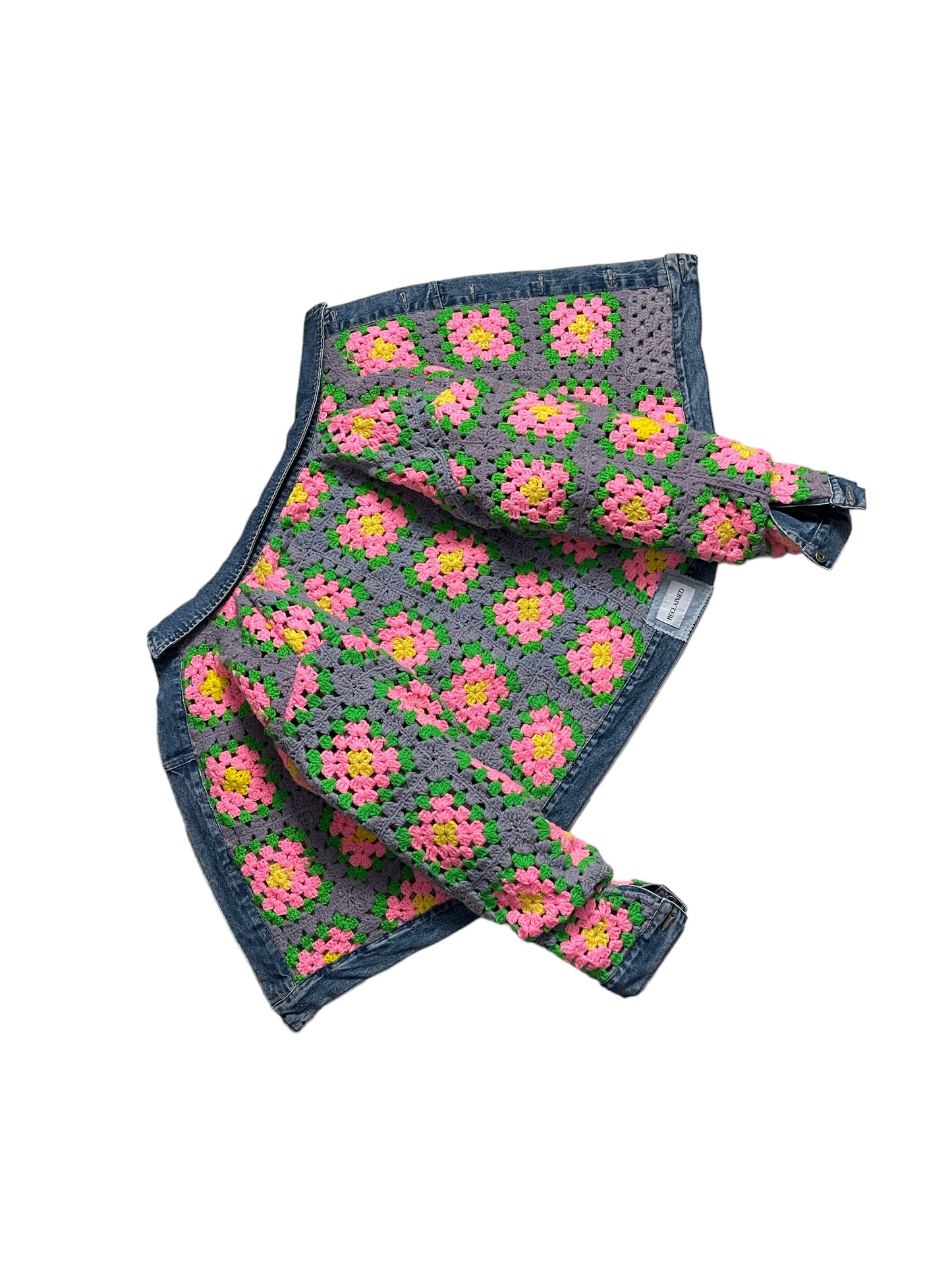 Reversible Crochet Trucker Jacket XL