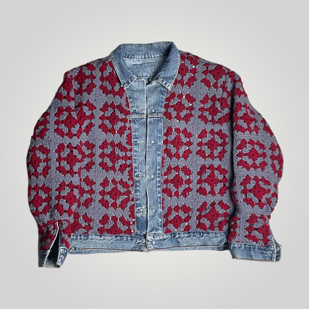 1/1 Reversible Crochet Trucker Jacket Large