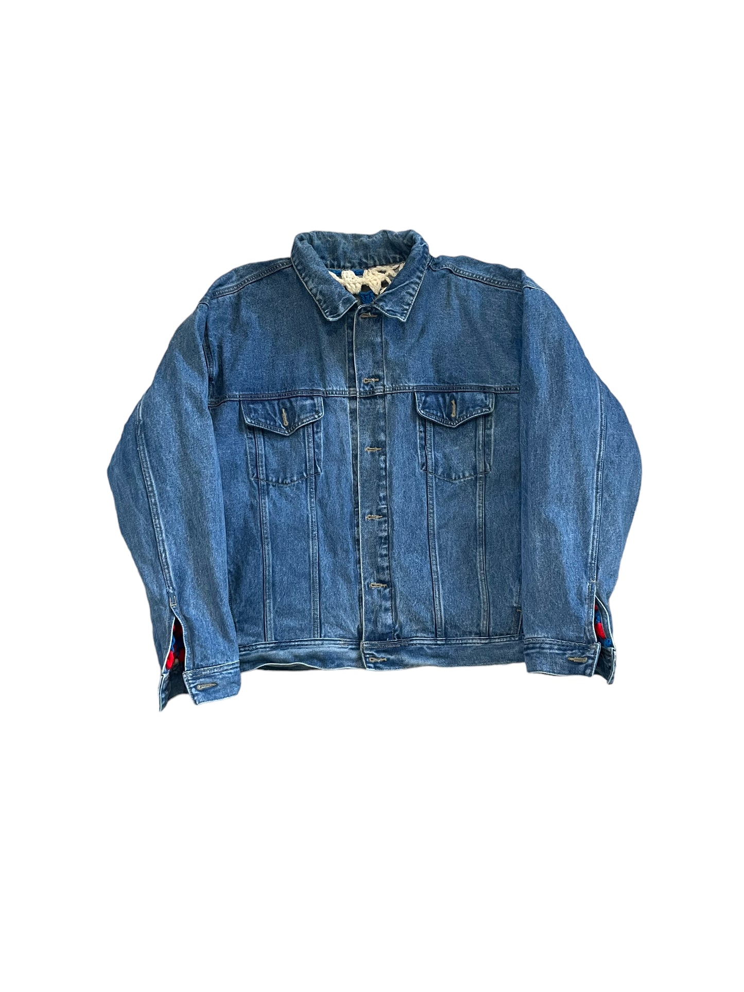 Reversible Crochet Trucker Jacket XL