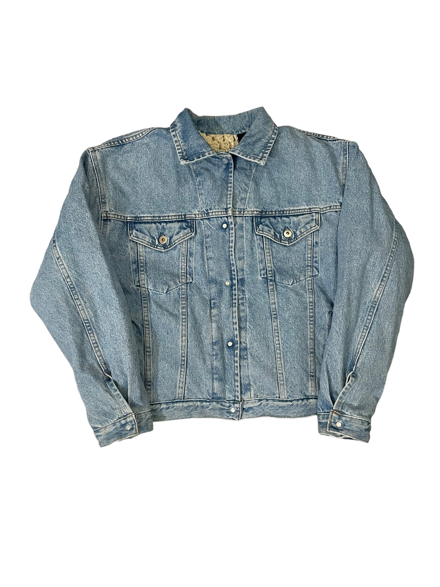 Reversible Crochet Trucker Jacket Small