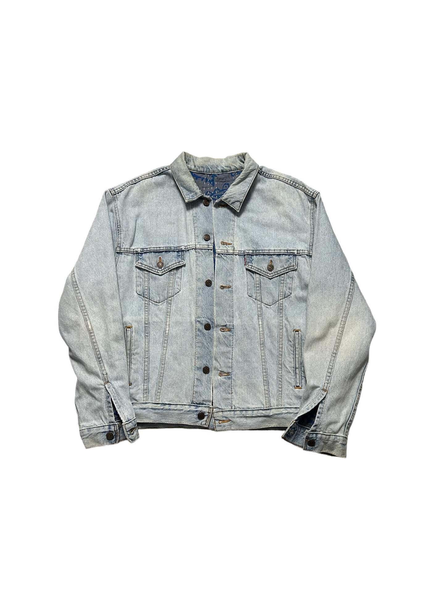 Reversible Kantha Quilt Trucker Jacket Medium