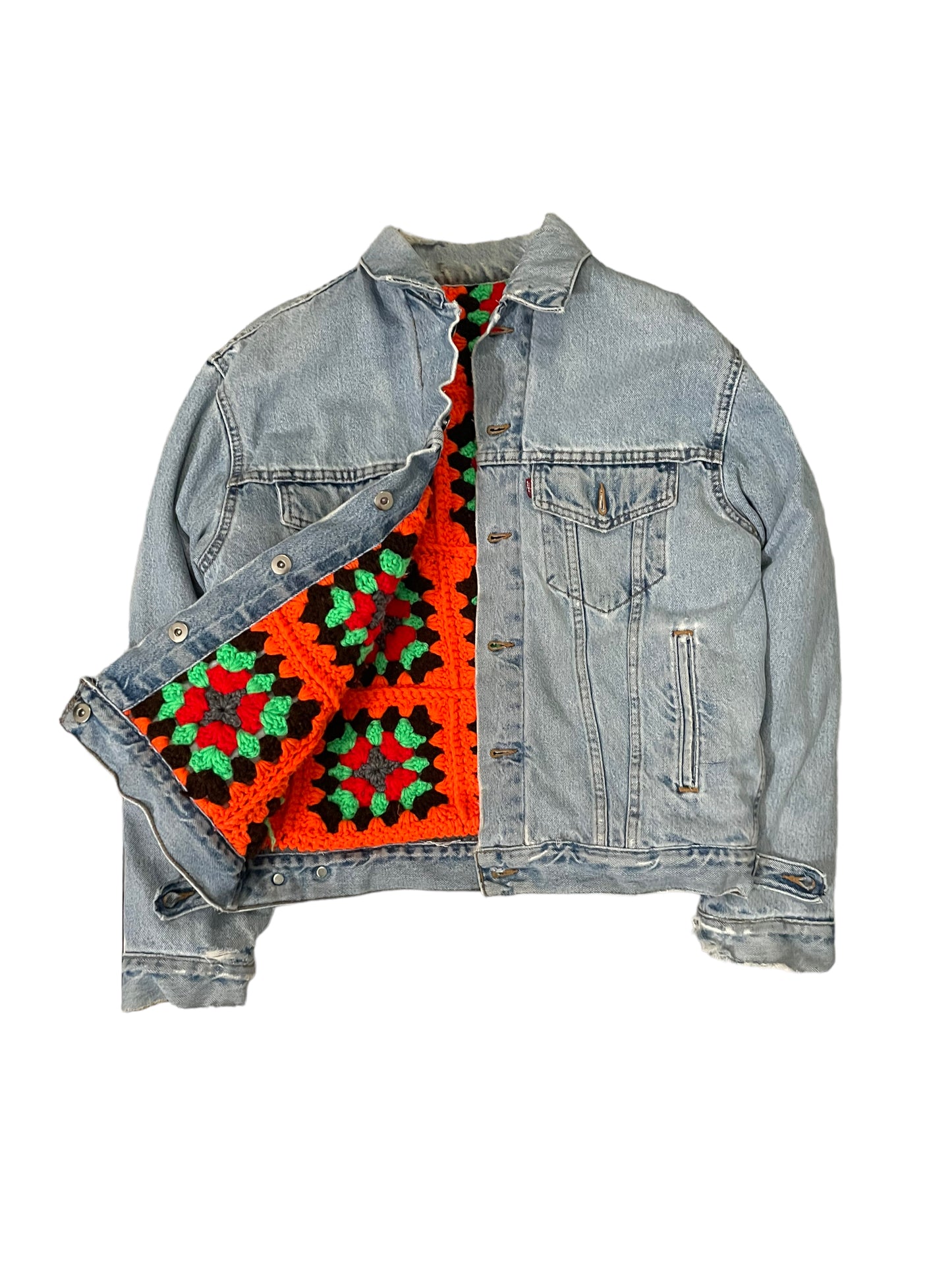 Reversible Crotchet Trucker Jacket Small