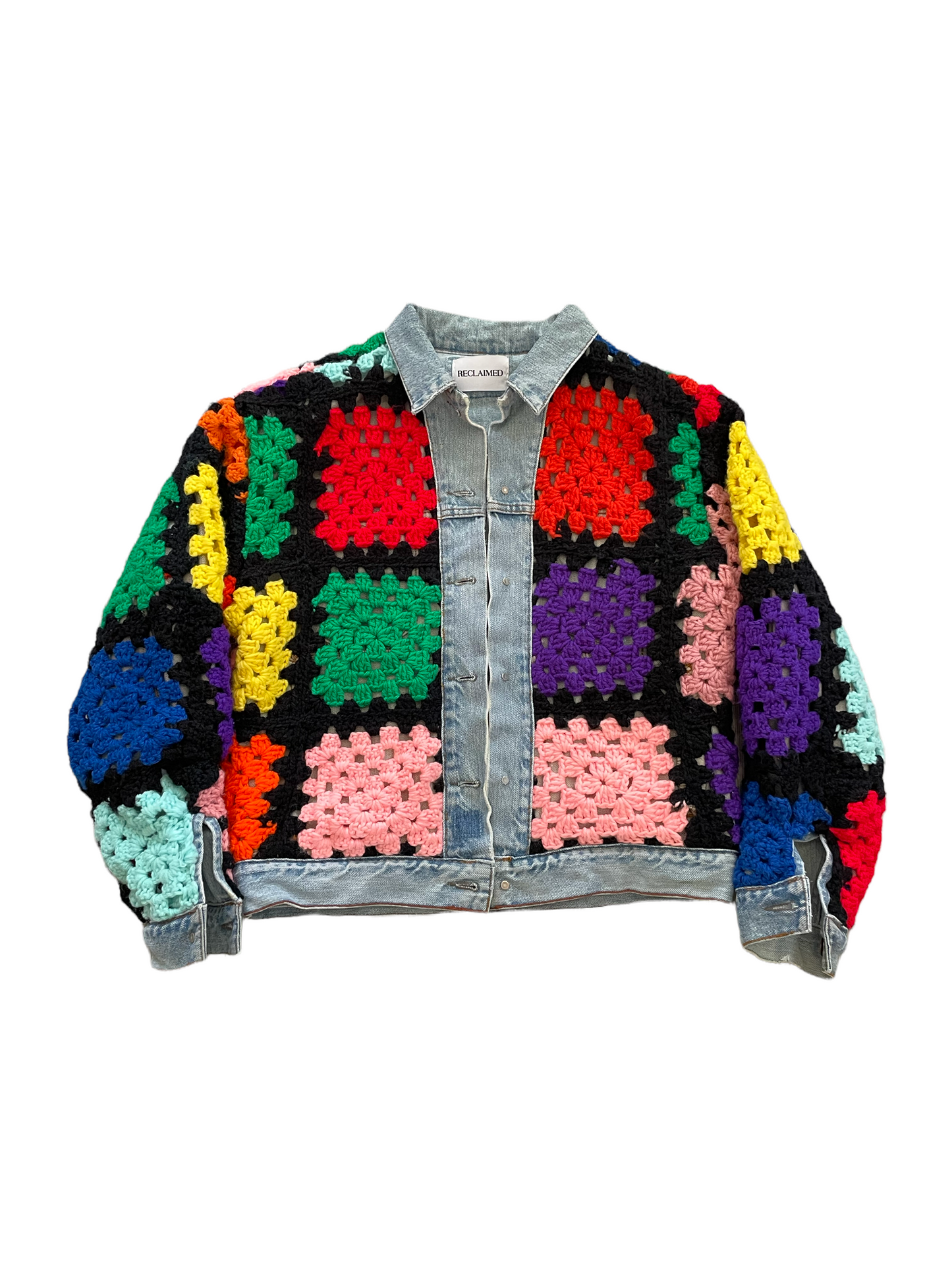 Reversible Crochet Trucker Jacket Small