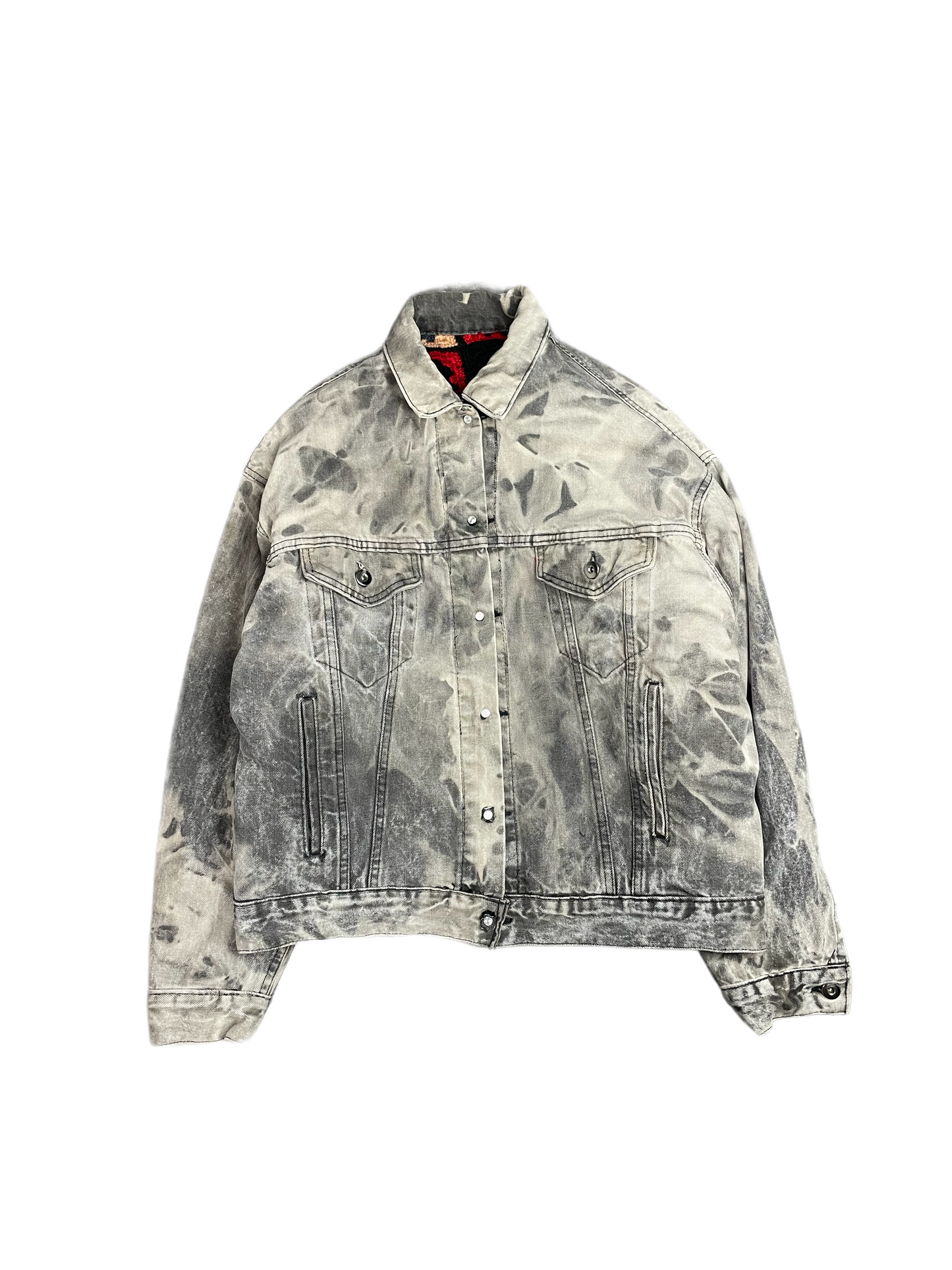 Reversible Crochet Trucker Jacket Medium